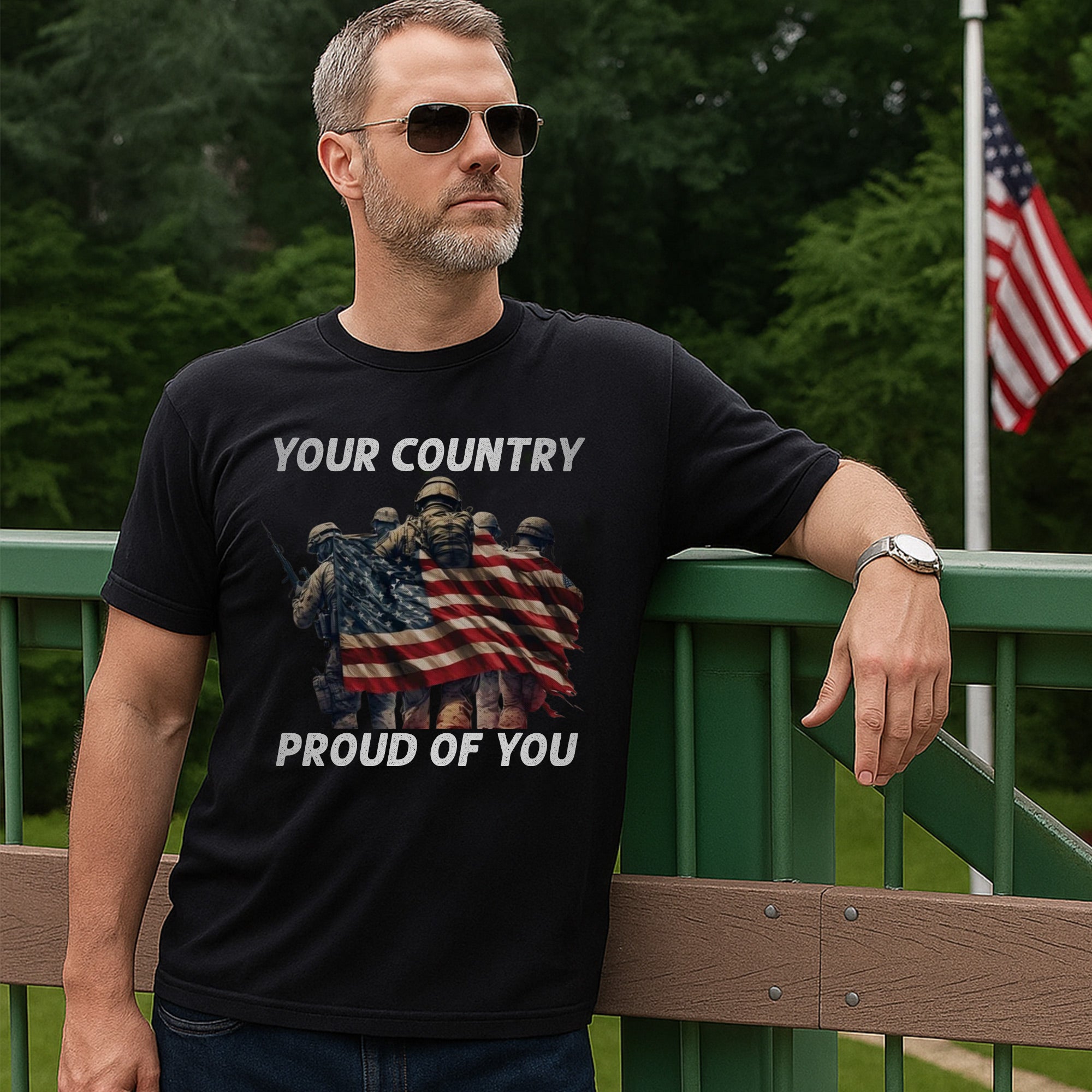 Your Country Proud of You US Military Veteran Patriotic Honor and Service Tribute T-Shirt