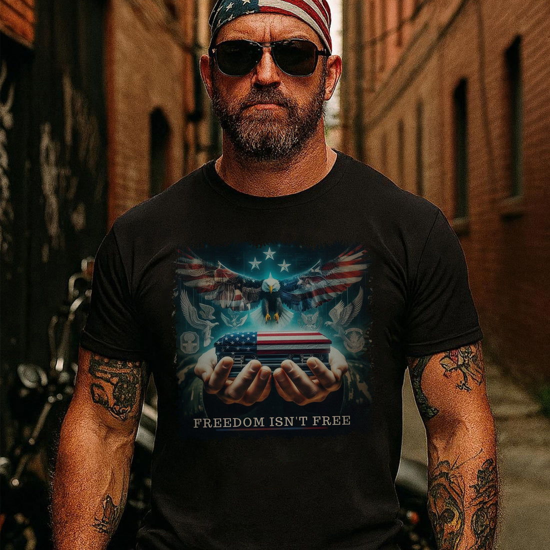 Freedom Isn’t Free US Military Veteran Patriotic Tribute Honoring Service and Sacrifice T-Shirt