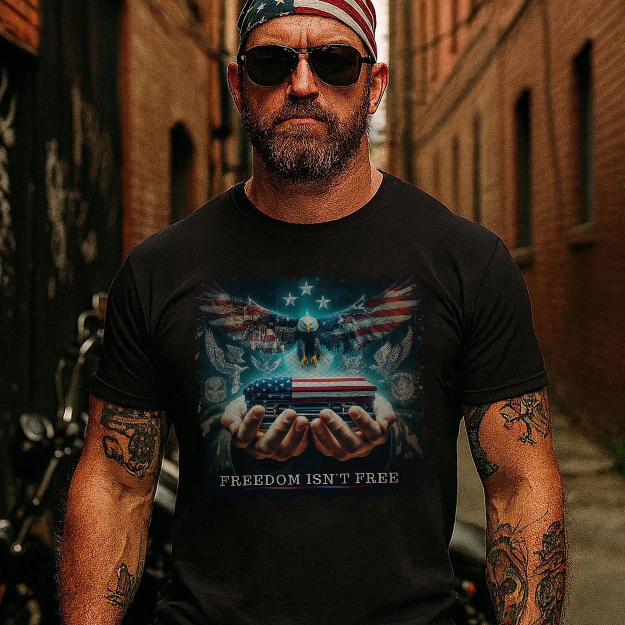 Freedom Isn’t Free US Military Veteran Patriotic Tribute Honoring Service and Sacrifice T-Shirt