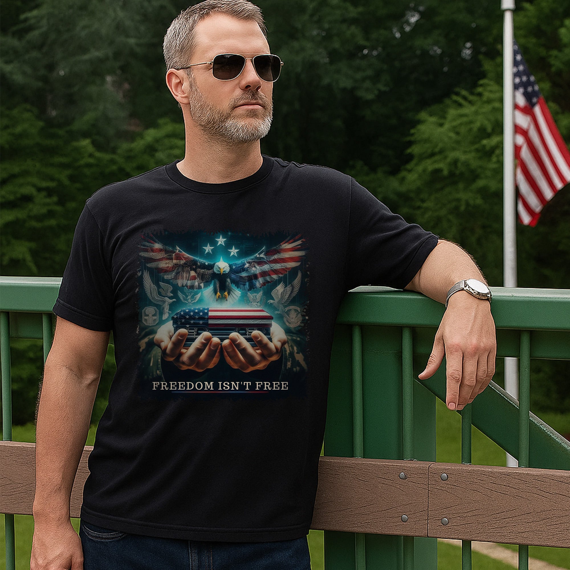 Freedom Isn’t Free US Military Veteran Patriotic Tribute Honoring Service and Sacrifice T-Shirt