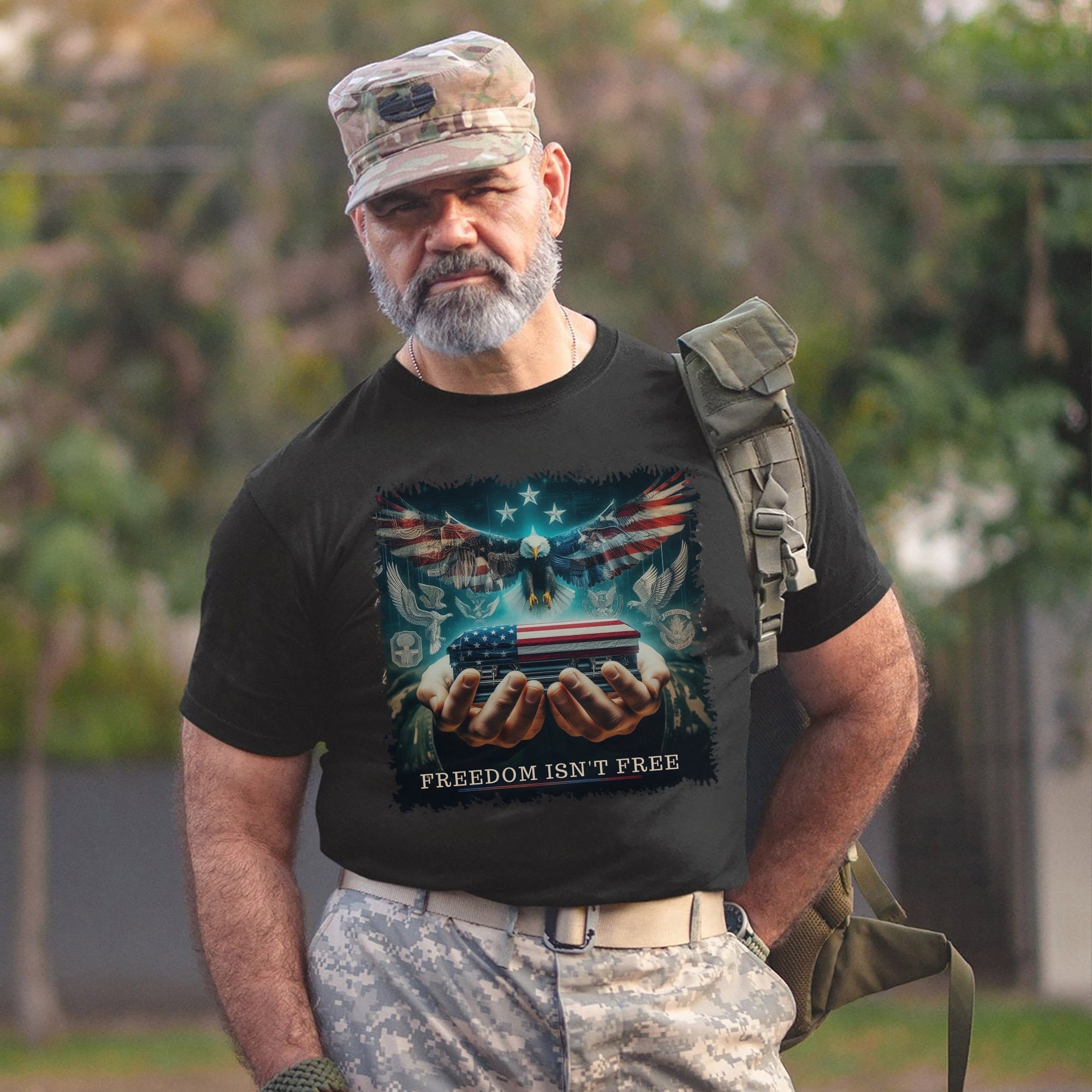 Freedom Isn’t Free US Military Veteran Patriotic Tribute Honoring Service and Sacrifice T-Shirt