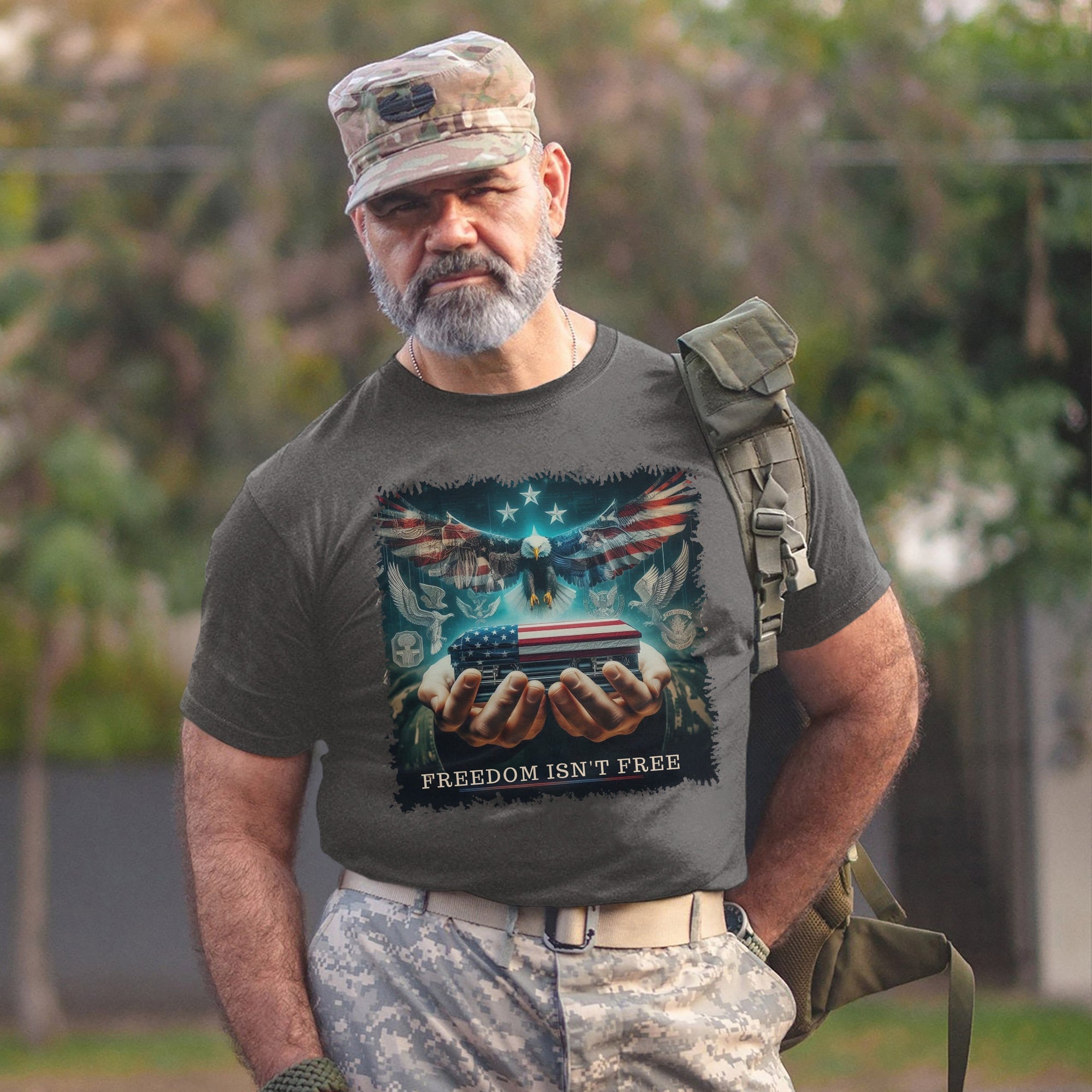 Freedom Isn’t Free US Military Veteran Patriotic Tribute Honoring Service and Sacrifice T-Shirt