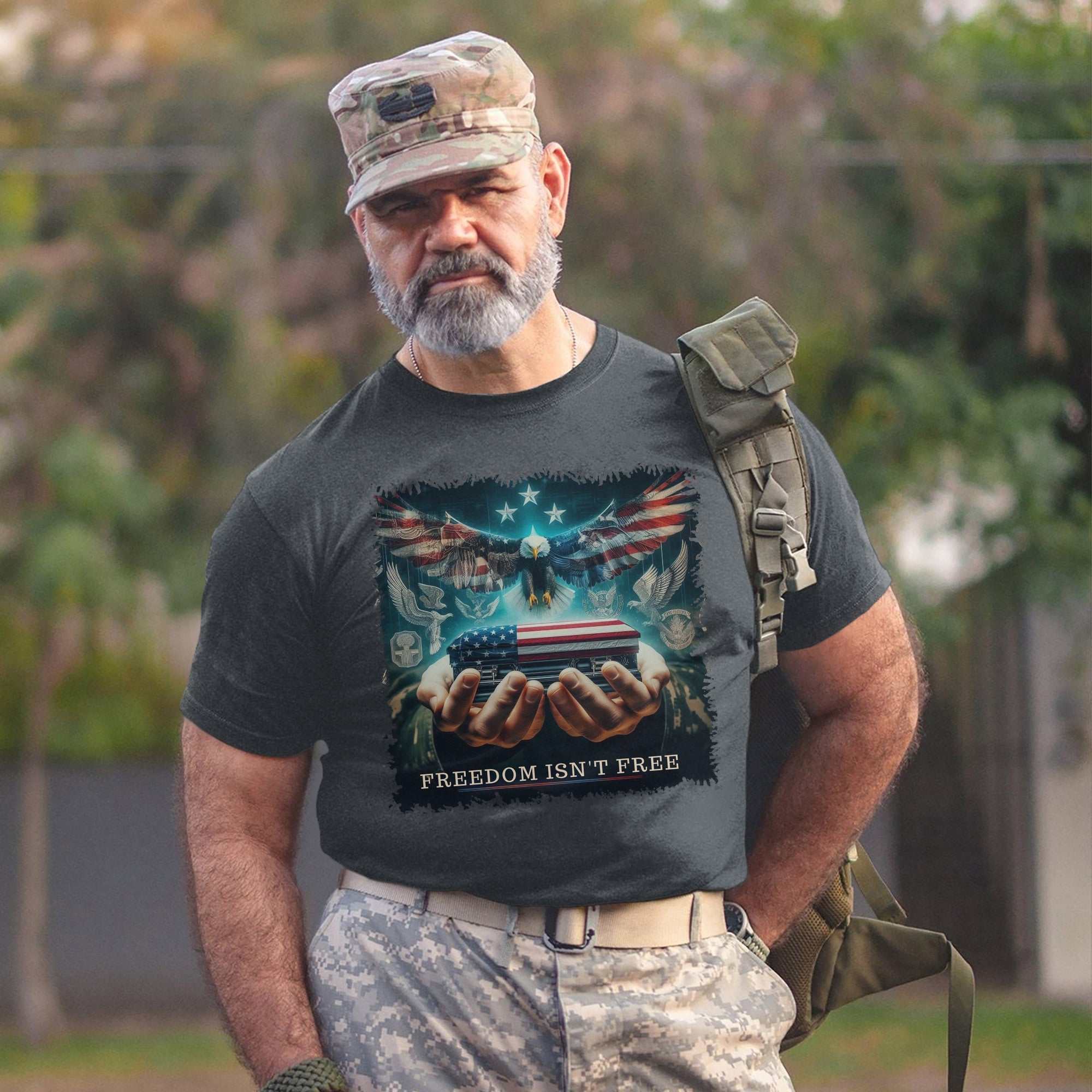 Freedom Isn’t Free US Military Veteran Patriotic Tribute Honoring Service and Sacrifice T-Shirt