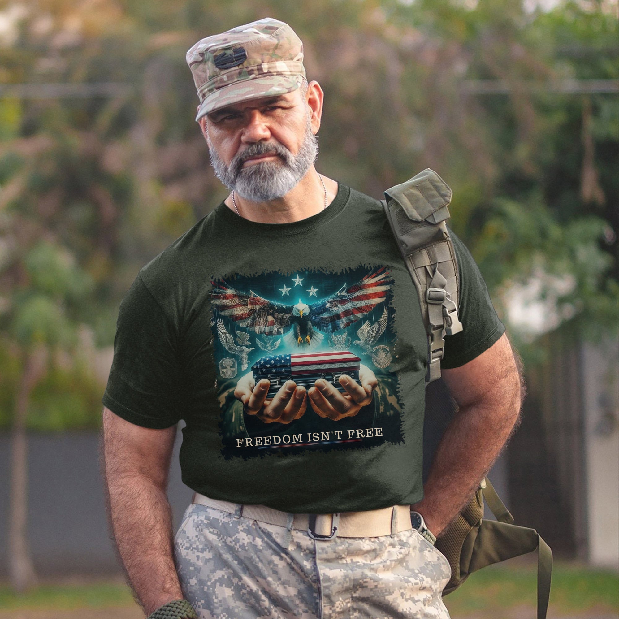 Freedom Isn’t Free US Military Veteran Patriotic Tribute Honoring Service and Sacrifice T-Shirt