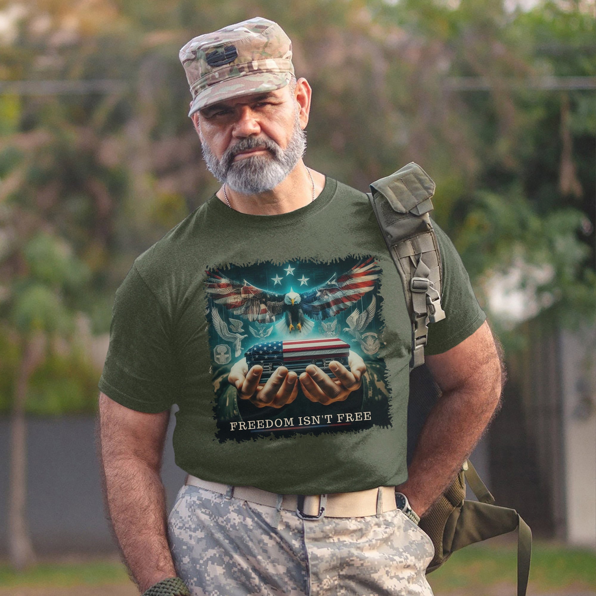 Freedom Isn’t Free US Military Veteran Patriotic Tribute Honoring Service and Sacrifice T-Shirt