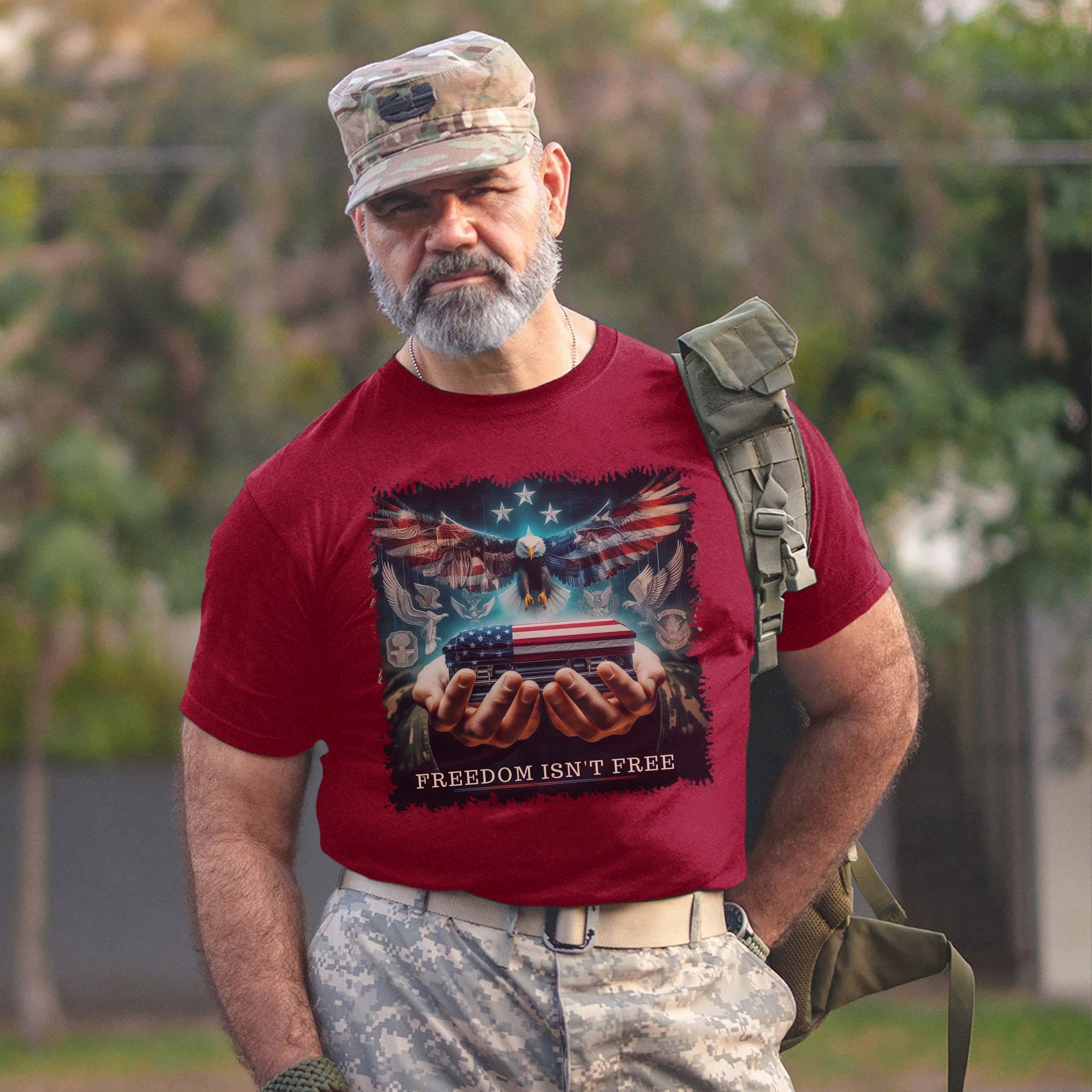Freedom Isn’t Free US Military Veteran Patriotic Tribute Honoring Service and Sacrifice T-Shirt