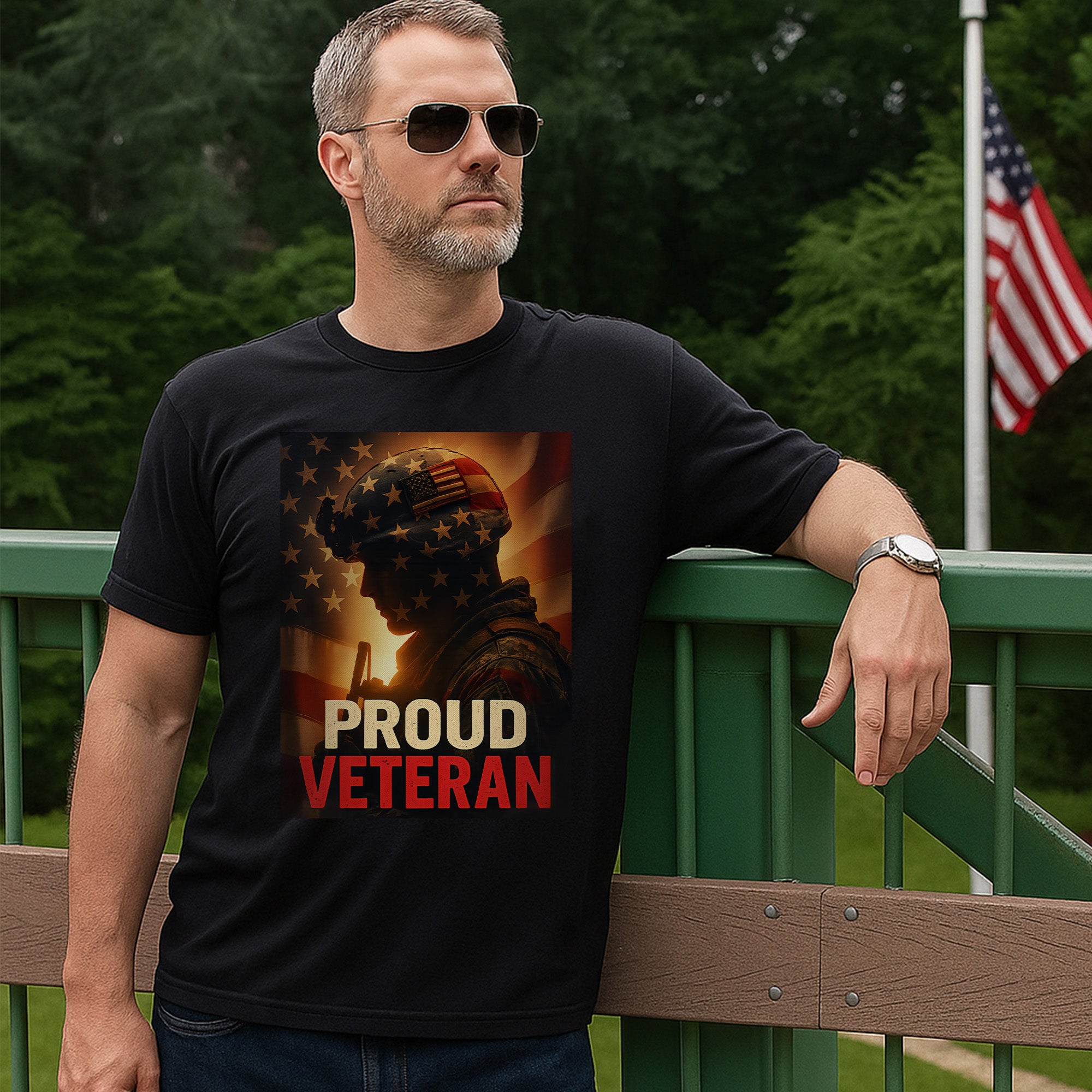 Proud Veteran US Military Service Honor and Patriotic Pride T-Shirt