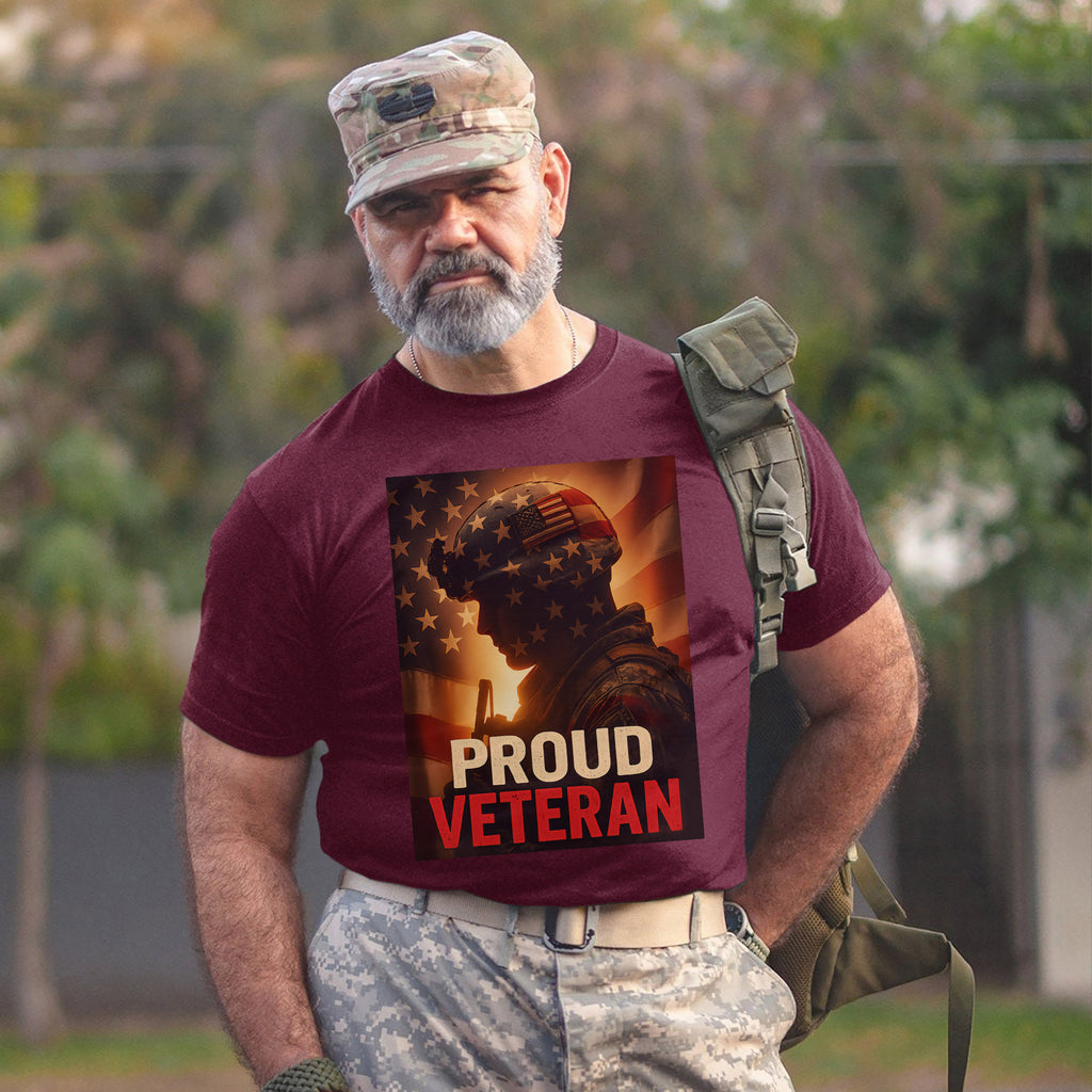 Proud Veteran US Military Service Honor and Patriotic Pride T-Shirt