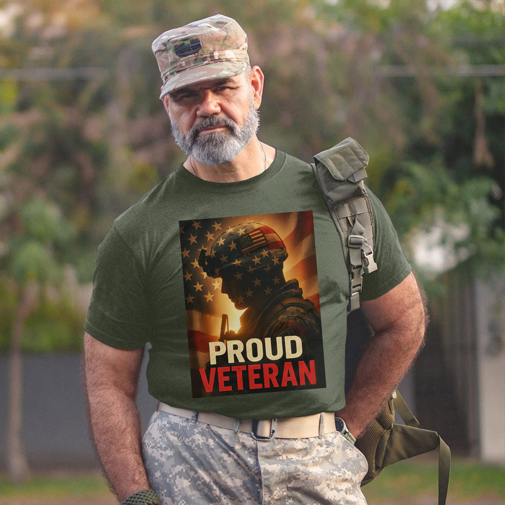Proud Veteran US Military Service Honor and Patriotic Pride T-Shirt