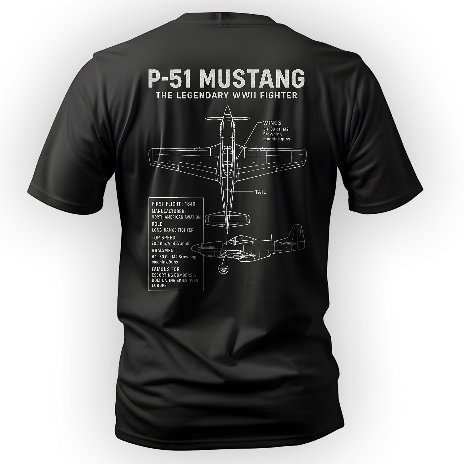 P-51 Mustang Legendary WWII Fighter T-Shirt