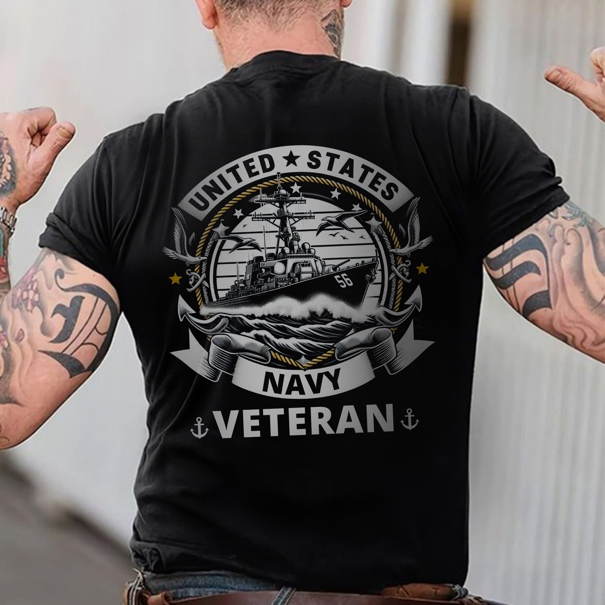 United States Navy Veteran US Military Patriotic Honoring Service and Sacrifice T-Shirt