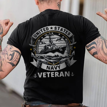United States Navy Veteran US Military Patriotic Honoring Service and Sacrifice T-Shirt