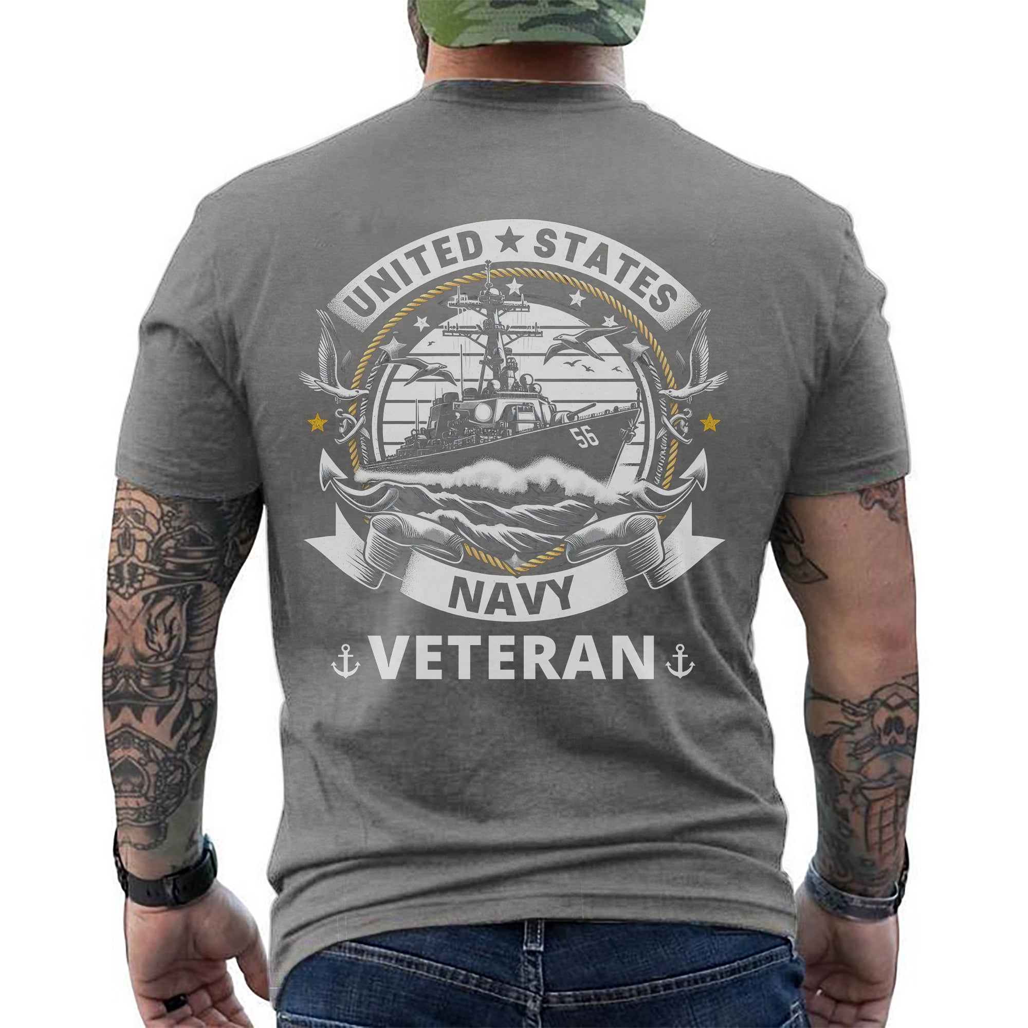 United States Navy Veteran US Military Patriotic Honoring Service and Sacrifice T-Shirt