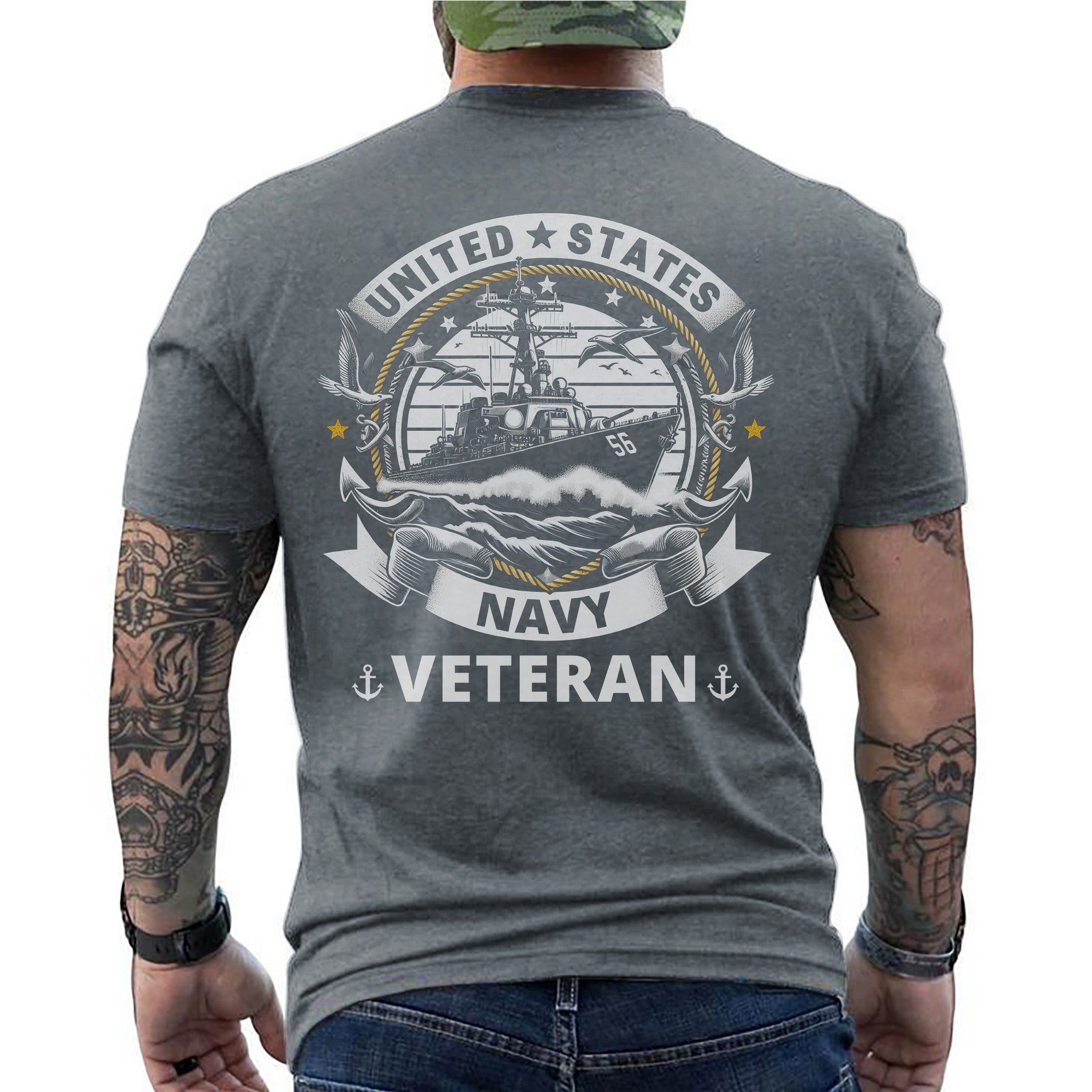 United States Navy Veteran US Military Patriotic Honoring Service and Sacrifice T-Shirt