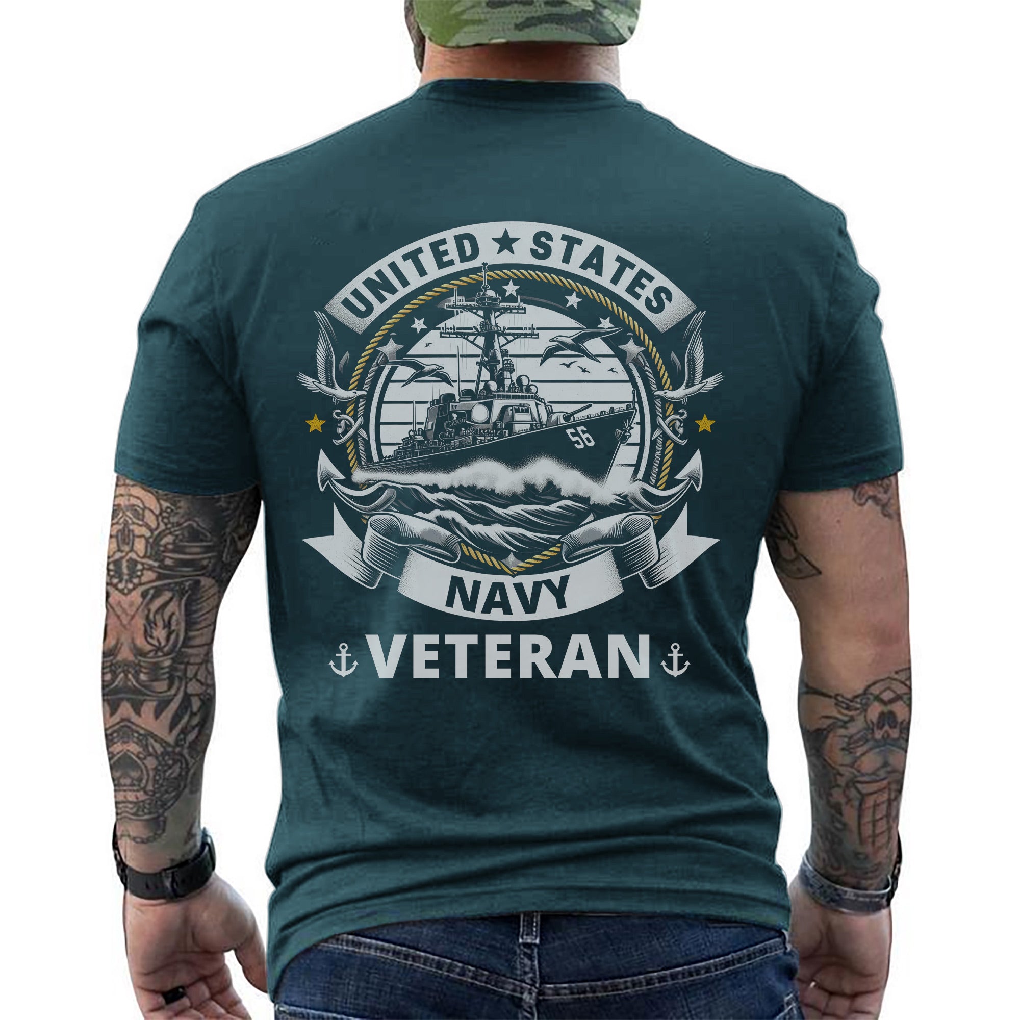 United States Navy Veteran US Military Patriotic Honoring Service and Sacrifice T-Shirt