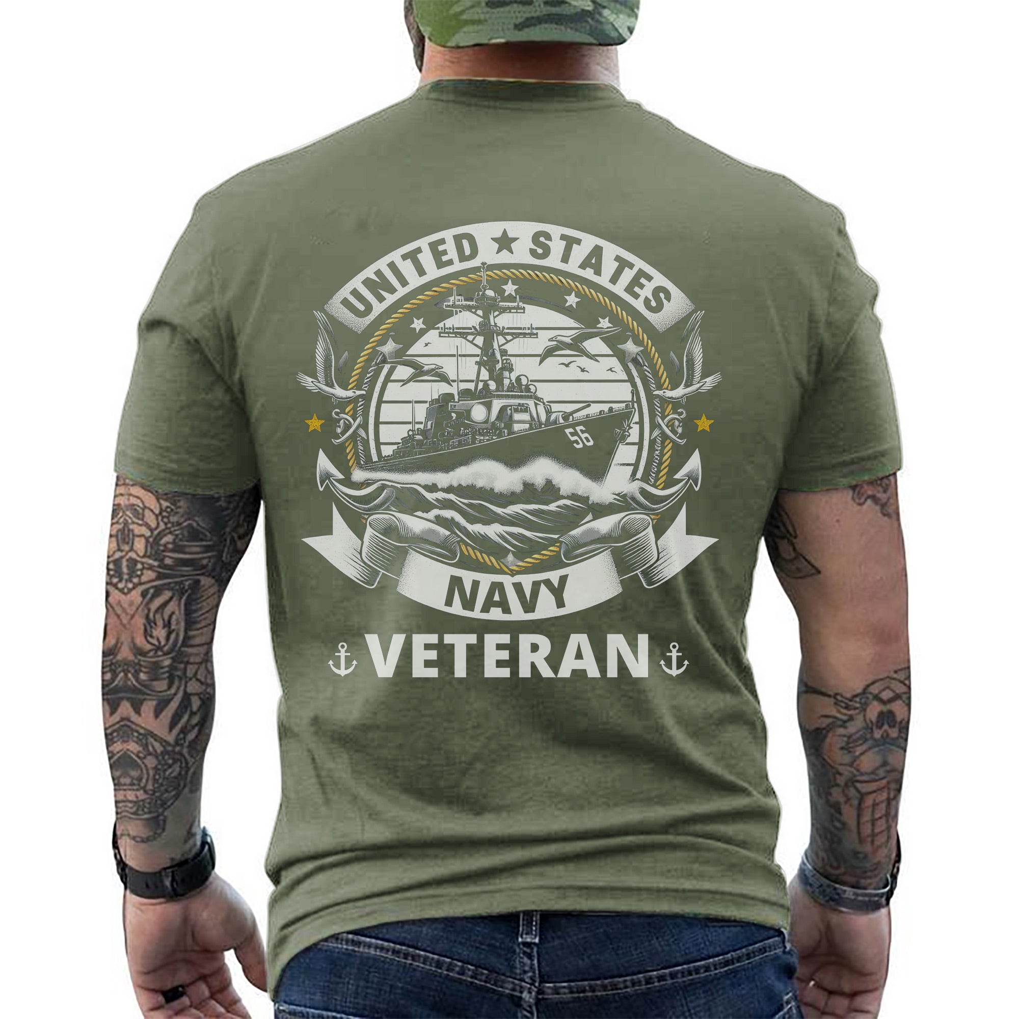 United States Navy Veteran US Military Patriotic Honoring Service and Sacrifice T-Shirt