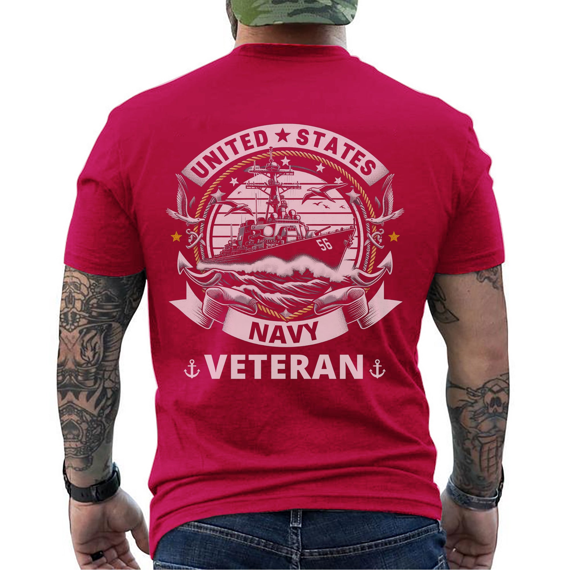 United States Navy Veteran US Military Patriotic Honoring Service and Sacrifice T-Shirt