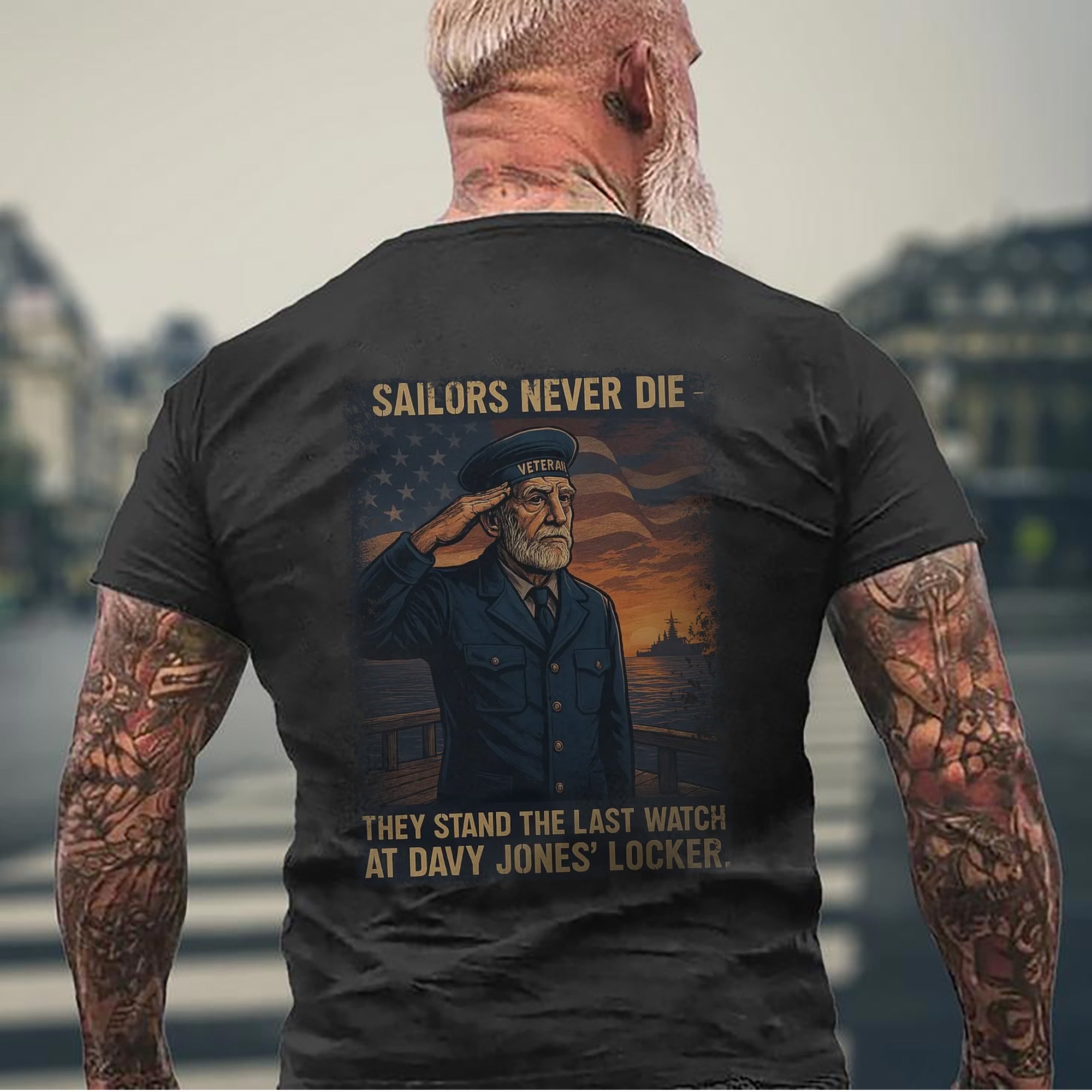 Sailors Never Die They Stand the Last Watch at Davy Jones’ Locker US Navy Veteran Tribute T-Shirt