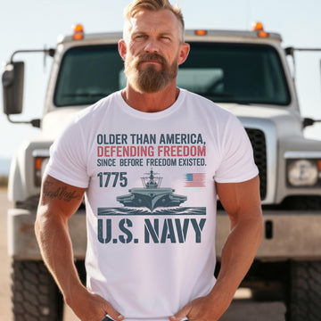 Older Than America Defending Freedom Since Before Freedom US Military Veteran Tribute T-Shirt