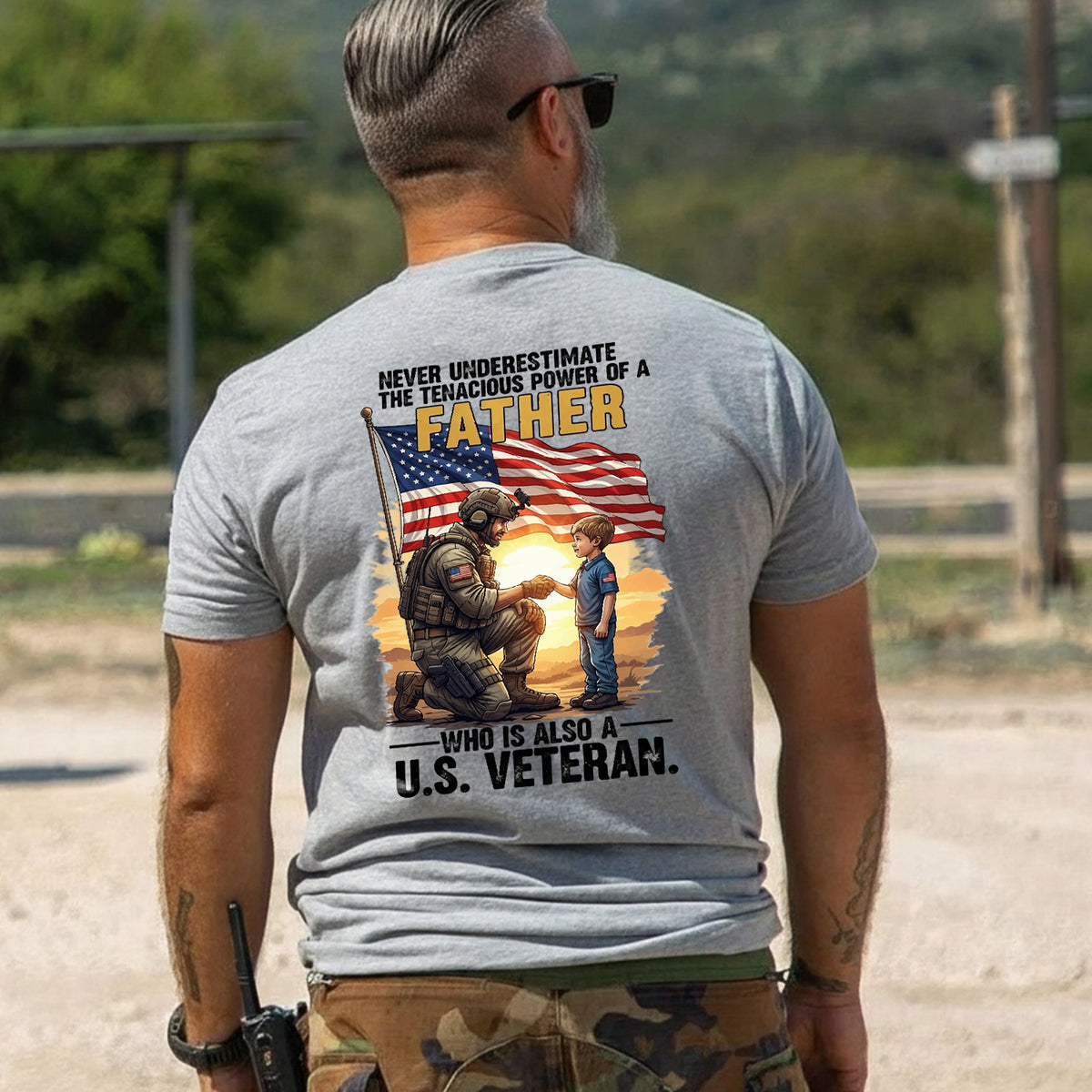 Never Underestimate the Power of a Father Who Is Also a US Veteran T-Shirt