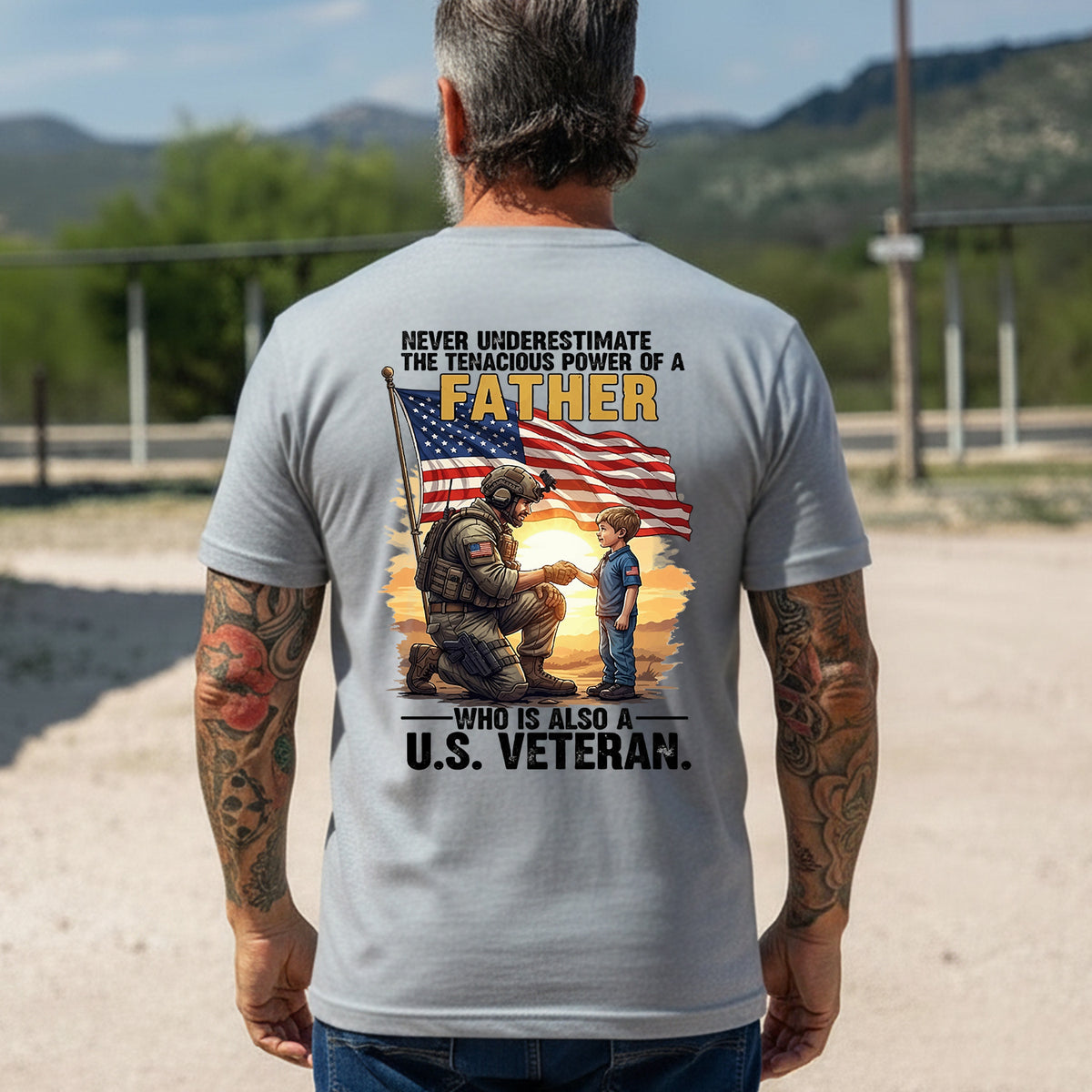 Never Underestimate the Power of a Father Who Is Also a US Veteran T-Shirt