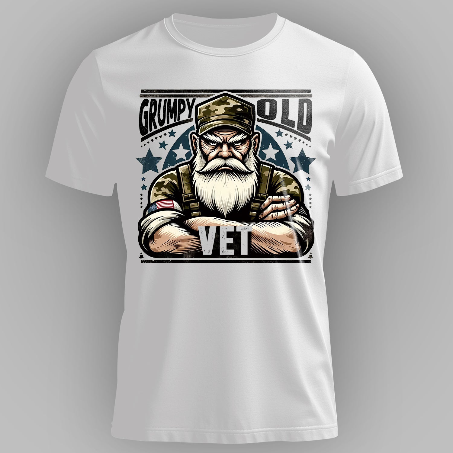 Grumpy Old Vet US Military Patriotic T-Shirt