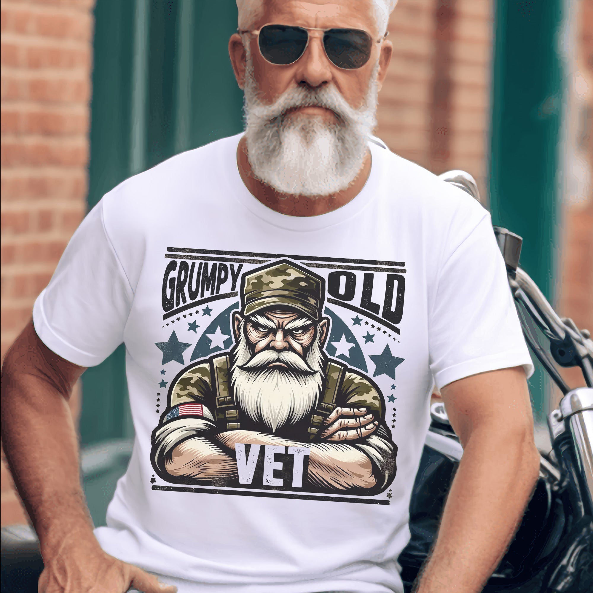Grumpy Old Vet US Military Patriotic Veteran Tribute Honoring Service and Sacrifice T-Shirt