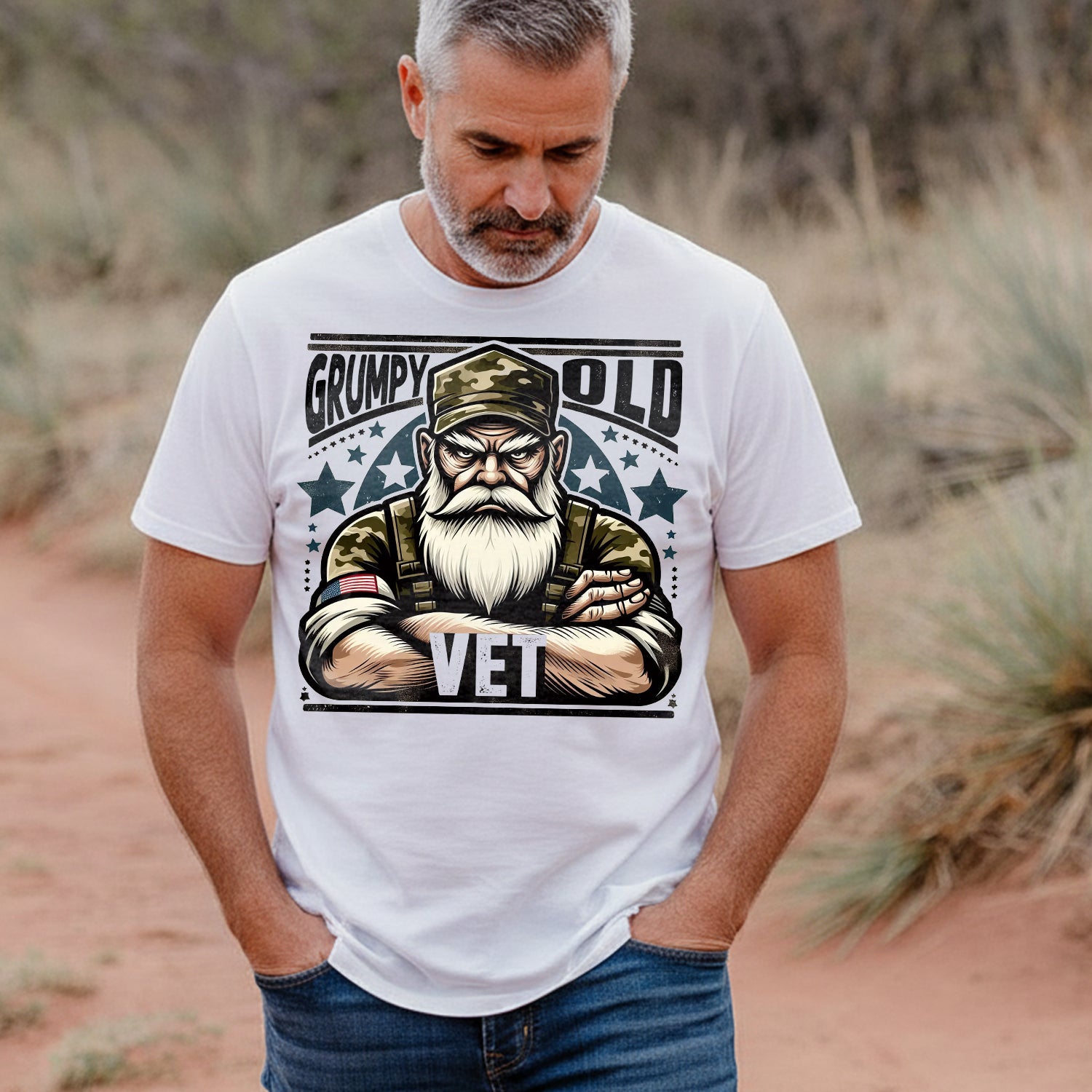 Grumpy Old Vet US Military Patriotic T-Shirt