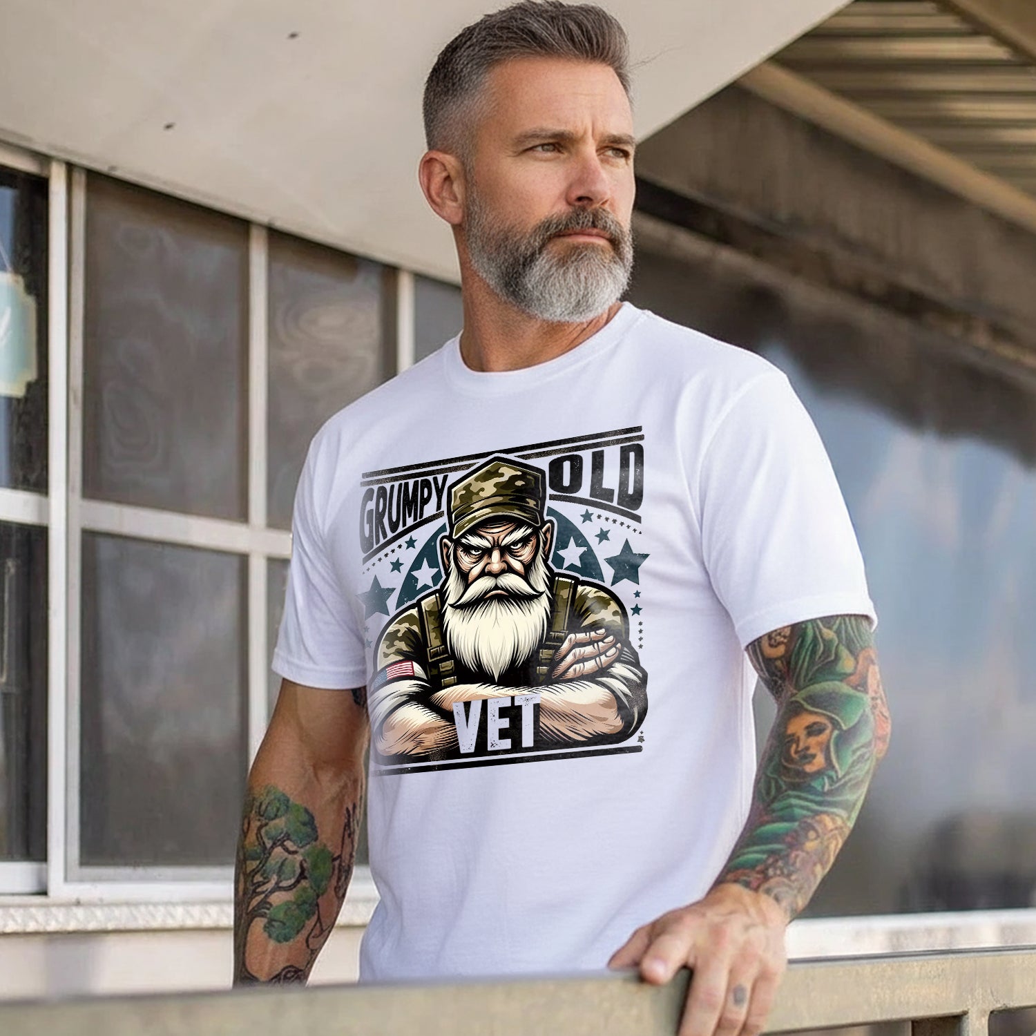 Grumpy Old Vet US Military Patriotic T-Shirt