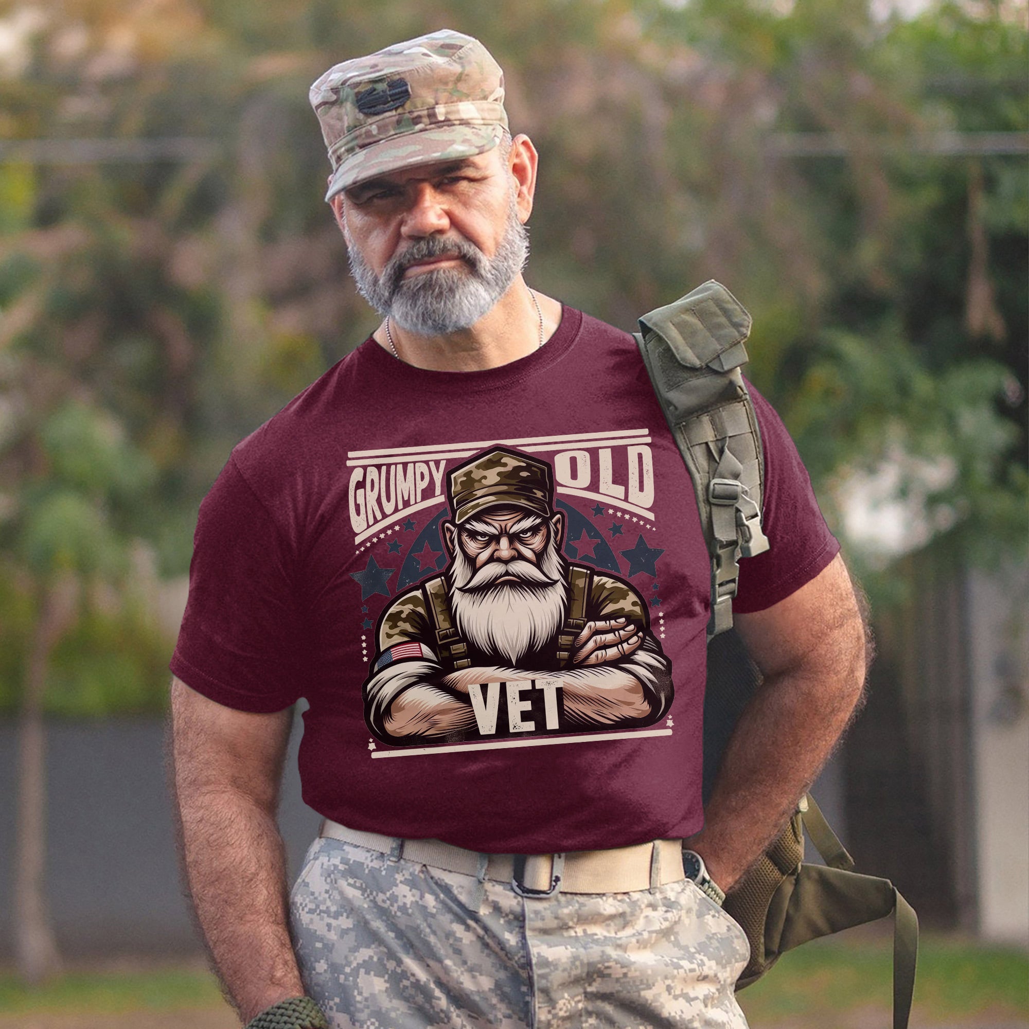 Grumpy Old Vet US Military Patriotic Veteran Tribute Honoring Service and Sacrifice T-Shirt