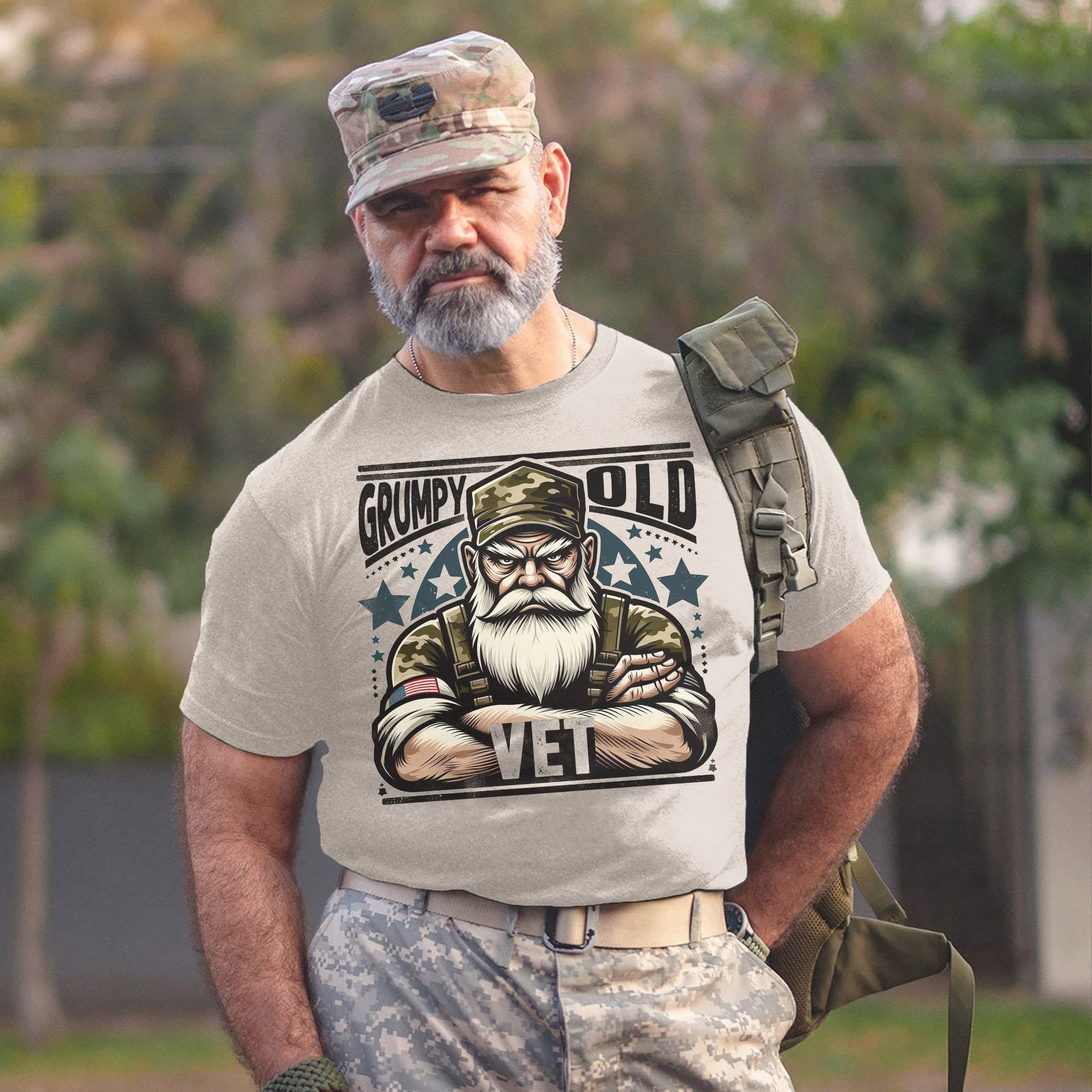 Grumpy Old Vet US Military Patriotic Veteran Tribute Honoring Service and Sacrifice T-Shirt