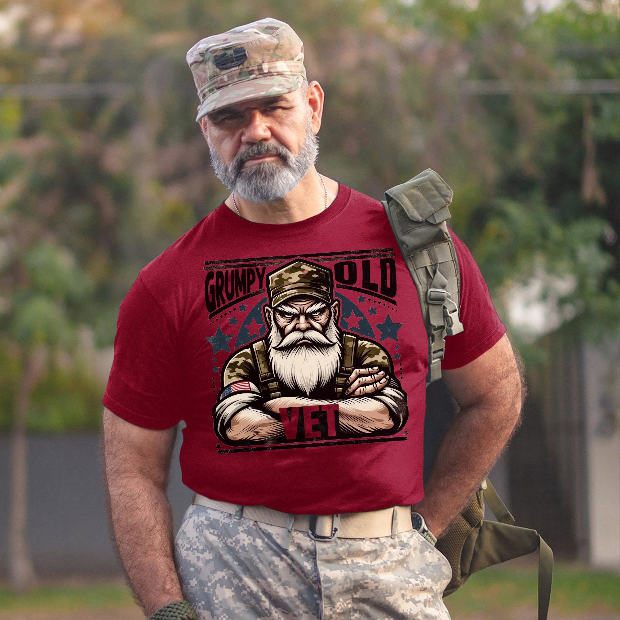 Grumpy Old Vet US Military Patriotic Veteran Tribute Honoring Service and Sacrifice T-Shirt