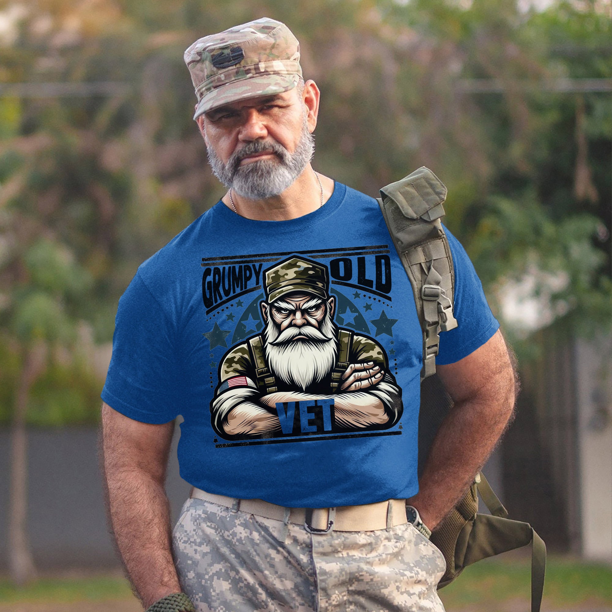 Grumpy Old Vet US Military Patriotic Veteran Tribute Honoring Service and Sacrifice T-Shirt