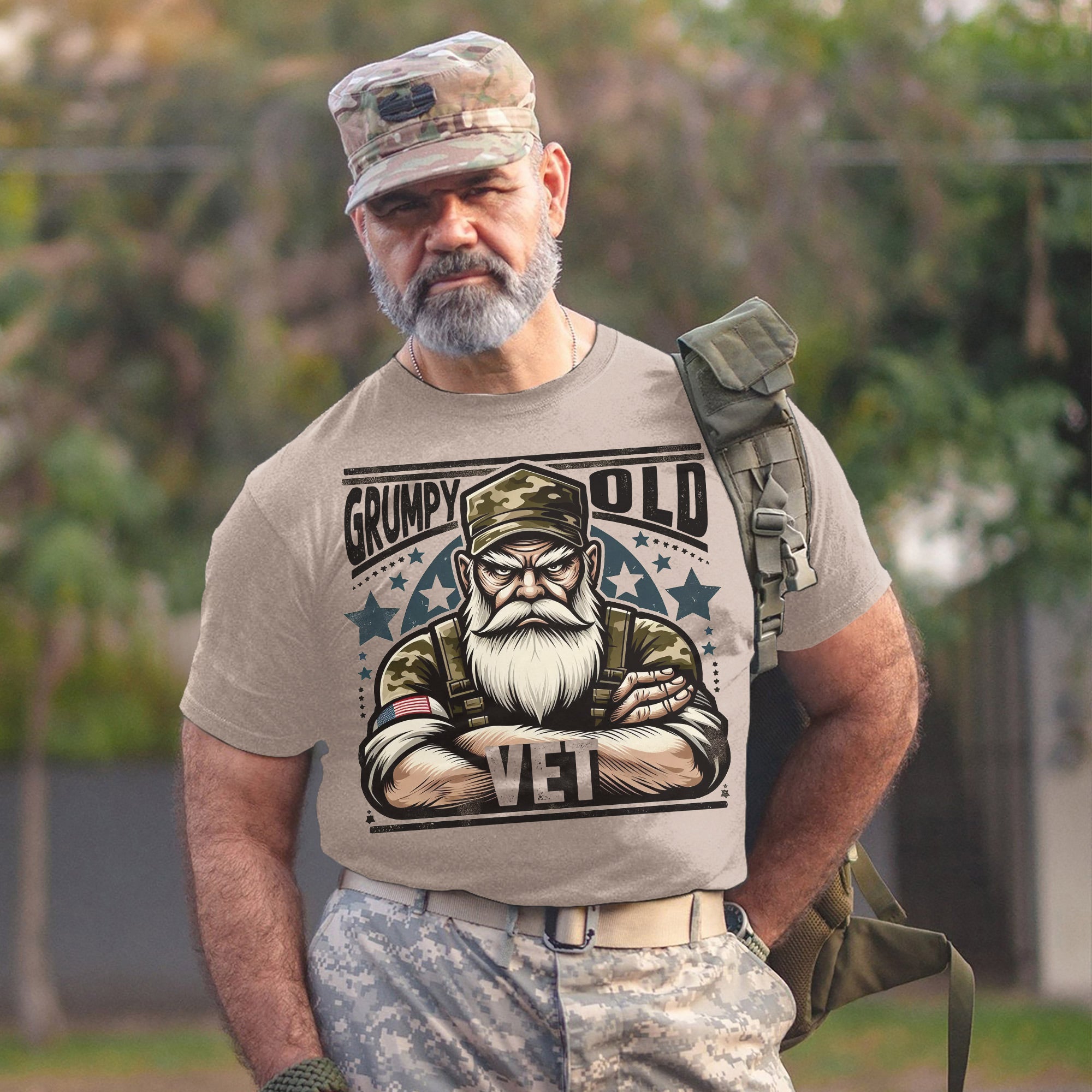 Grumpy Old Vet US Military Patriotic Veteran Tribute Honoring Service and Sacrifice T-Shirt