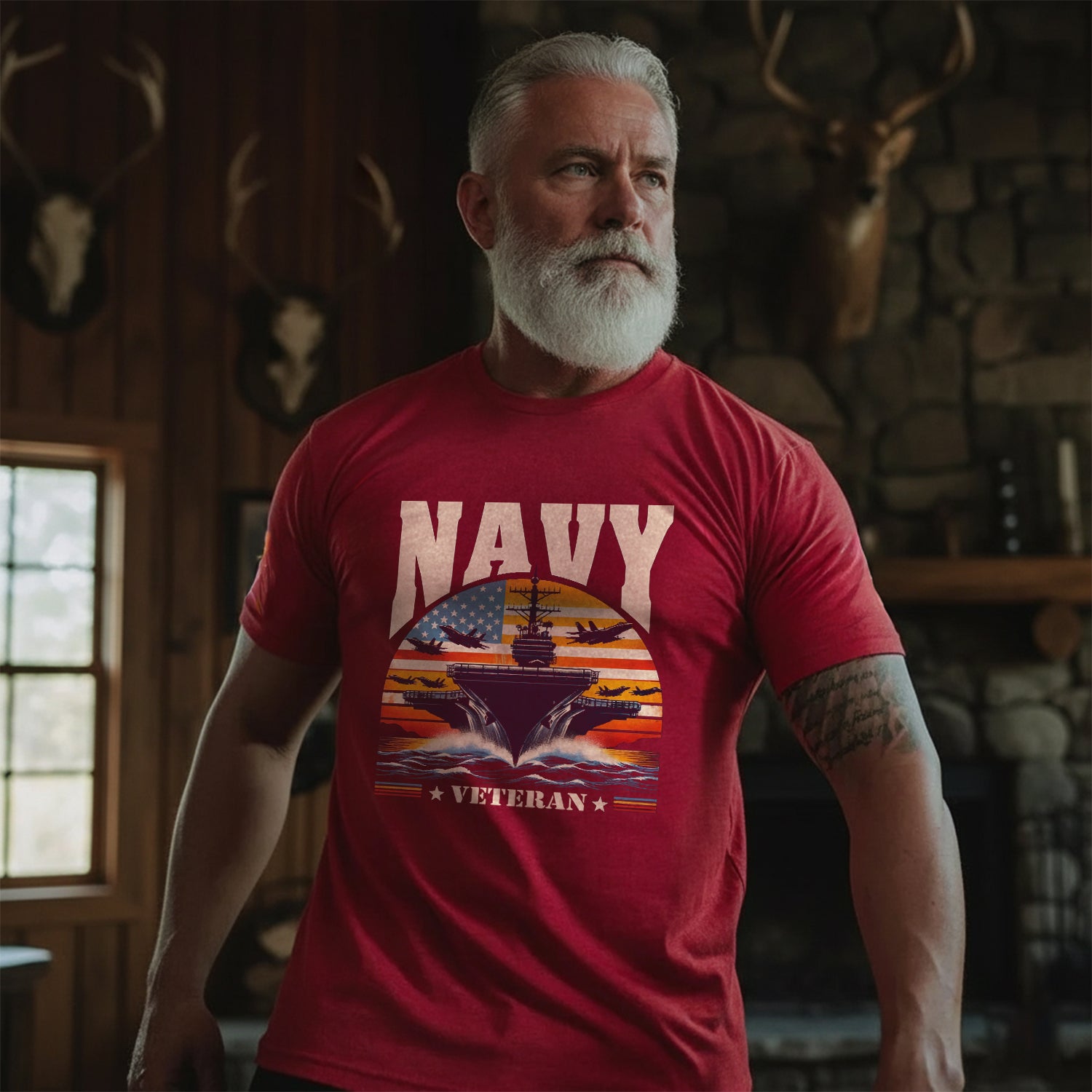 Navy Veteran US Military Patriotic T-Shirt Secondary image