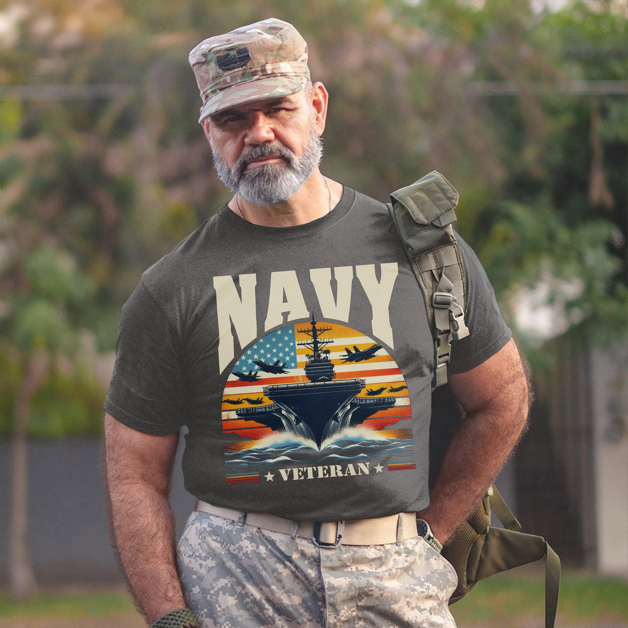Navy Veteran US Military Patriotic Honoring Service and Sacrifice Tribute T-Shirt