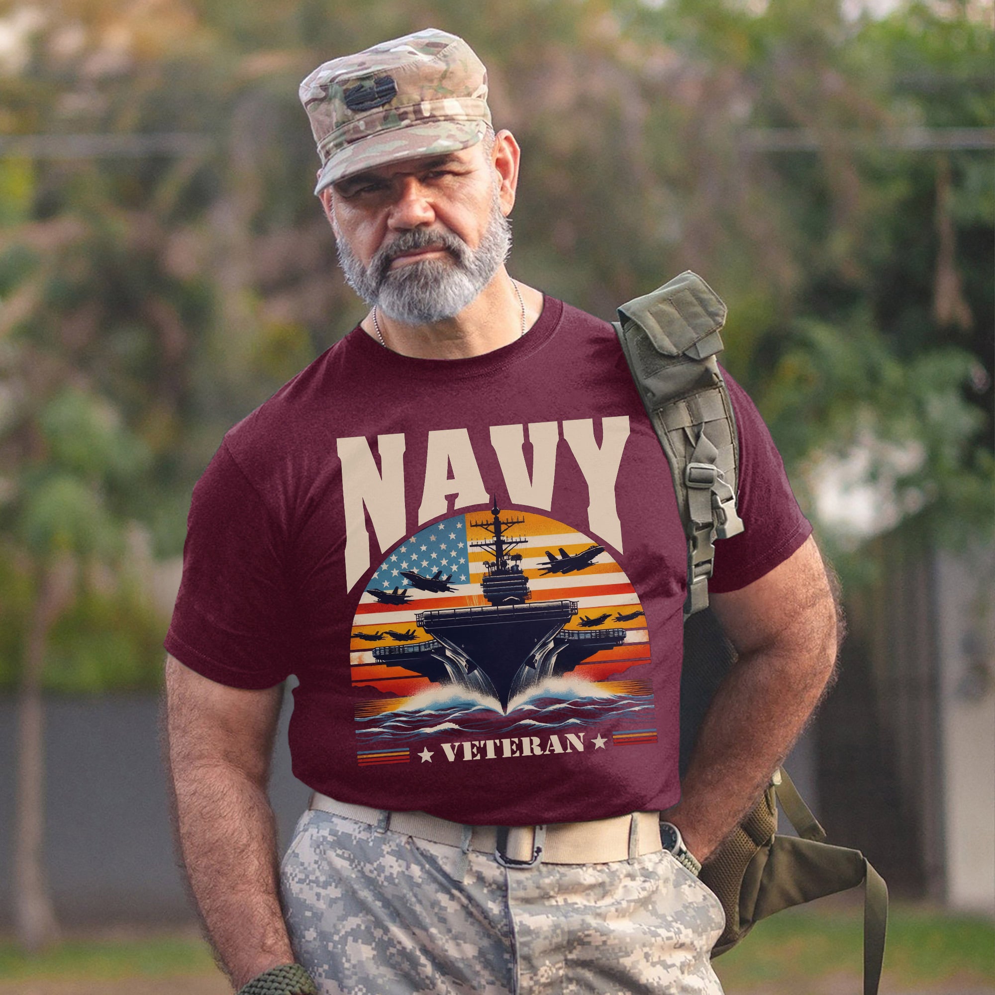 Navy Veteran US Military Patriotic Honoring Service and Sacrifice Tribute T-Shirt