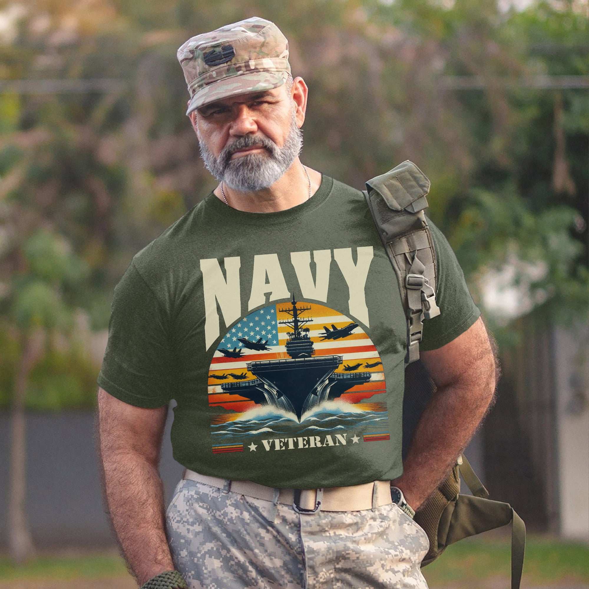 Navy Veteran US Military Patriotic Honoring Service and Sacrifice Tribute T-Shirt