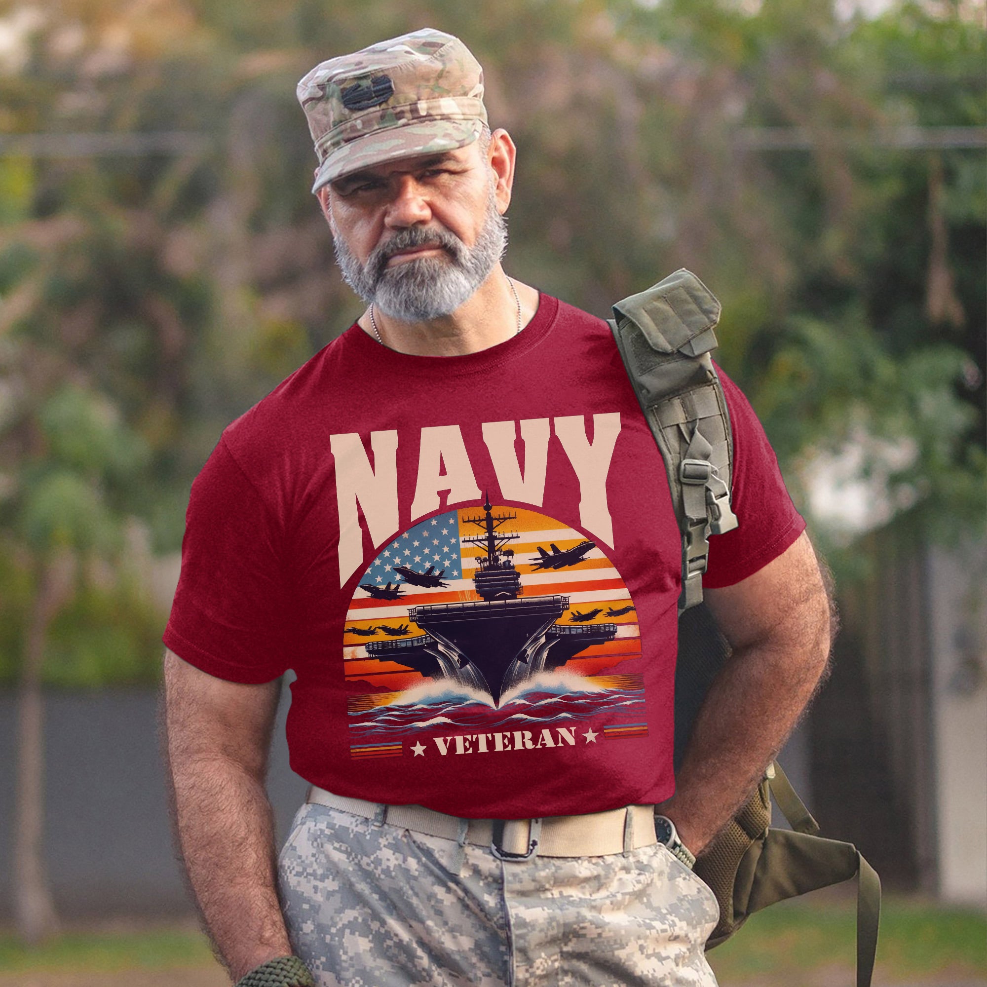 Navy Veteran US Military Patriotic Honoring Service and Sacrifice Tribute T-Shirt