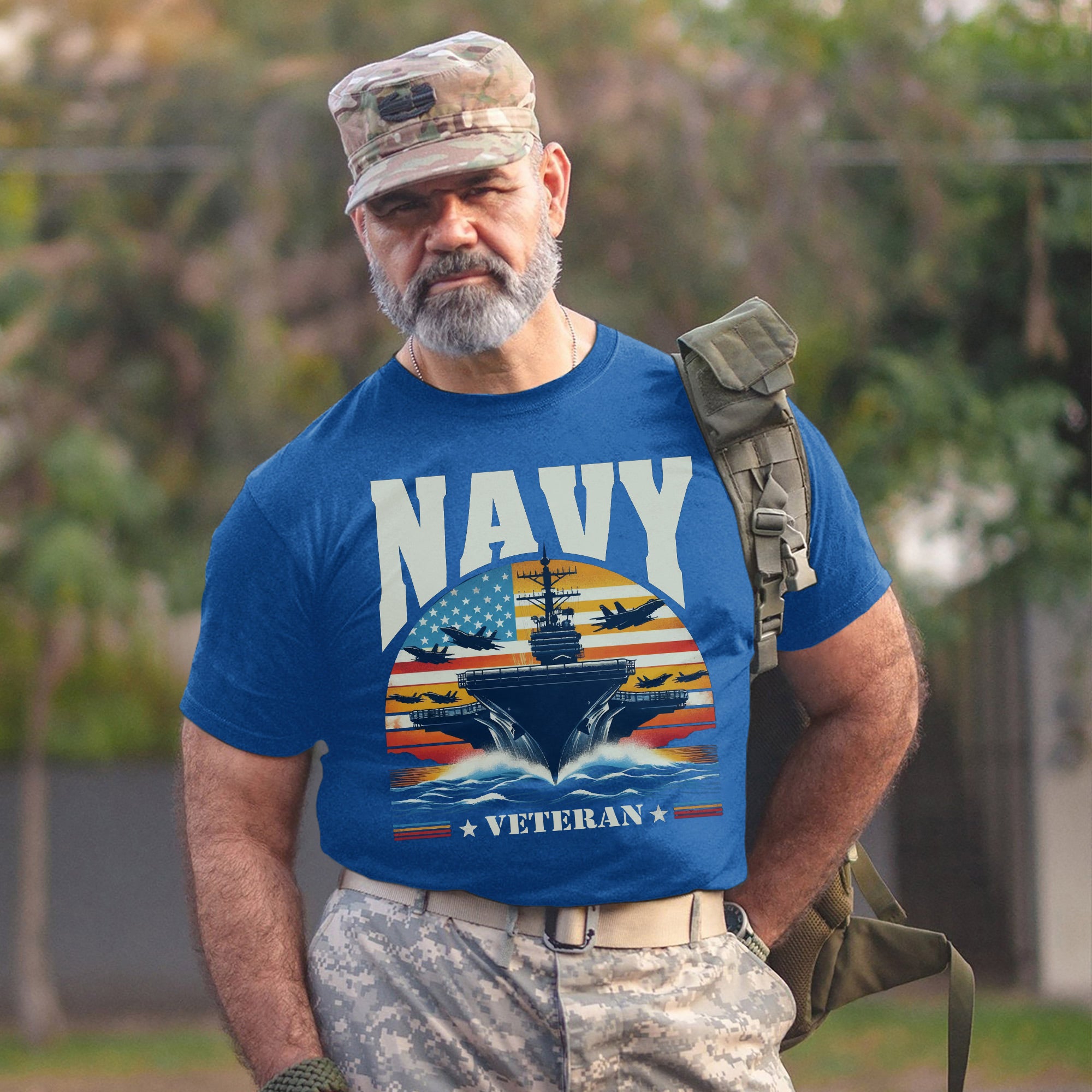 Navy Veteran US Military Patriotic Honoring Service and Sacrifice Tribute T-Shirt