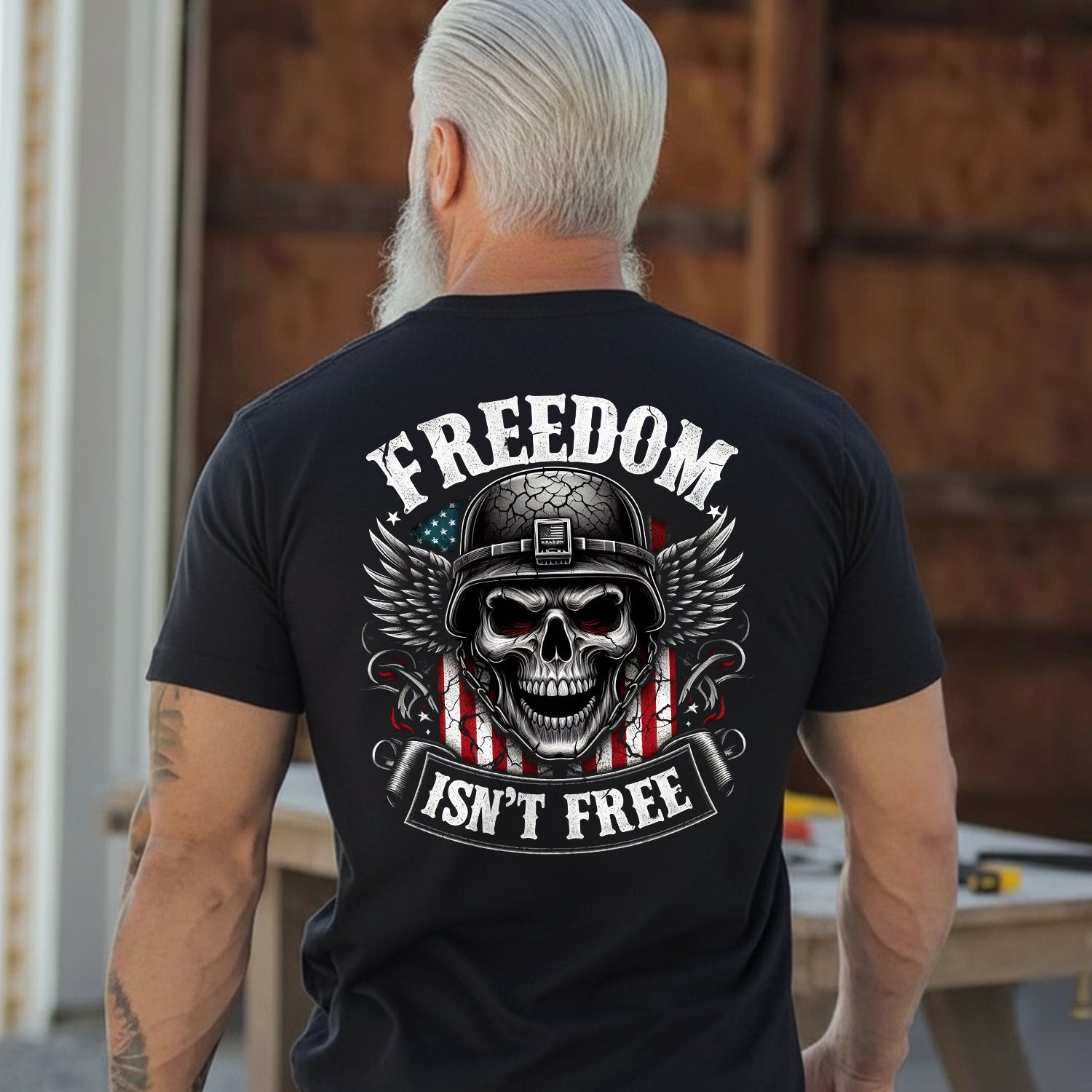 Freedom Isn’t Free US Military Veteran T-Shirt Secondary image