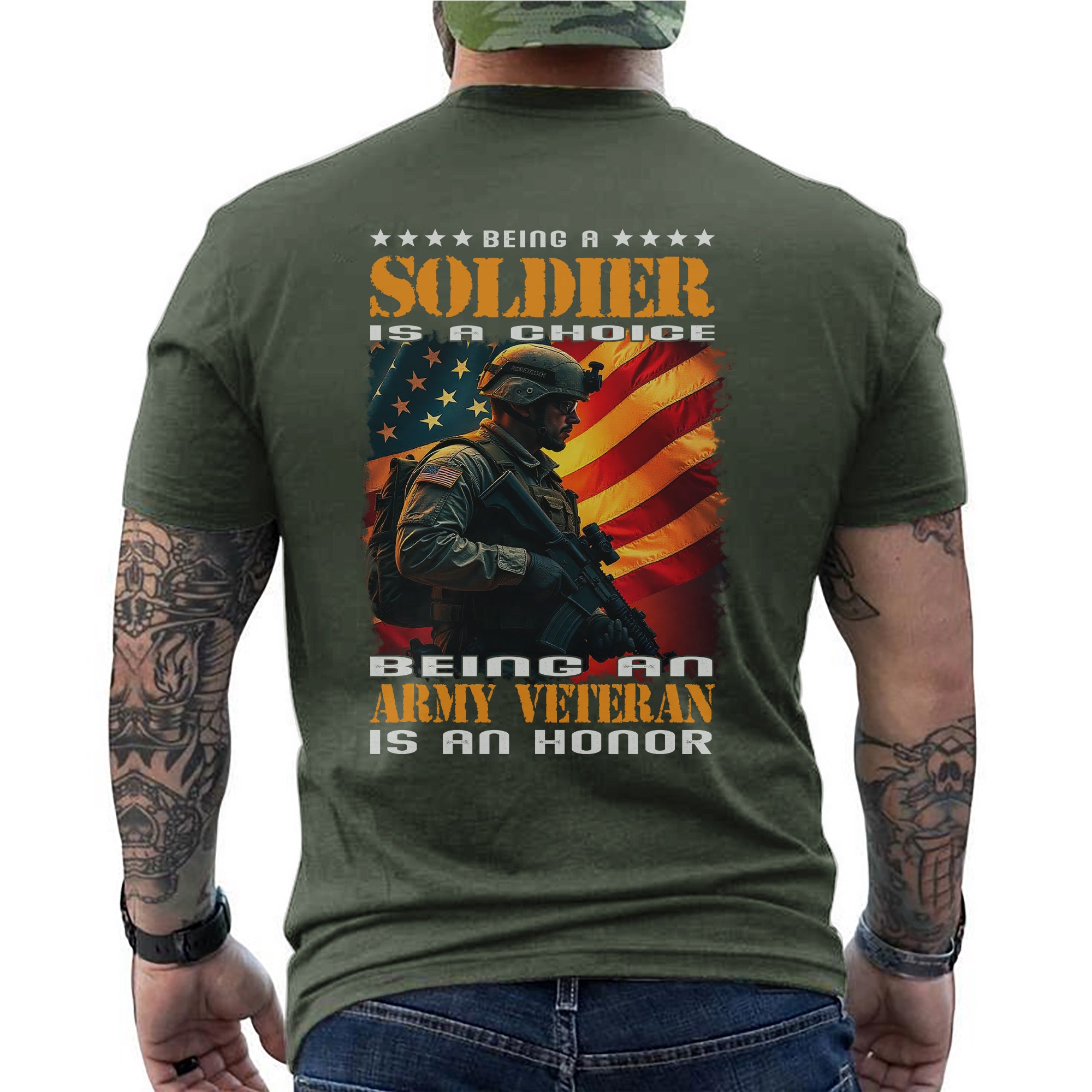 Being a Soldier Is a Choice Being an Army Veteran Is an Honor US Military Pride T-Shirt