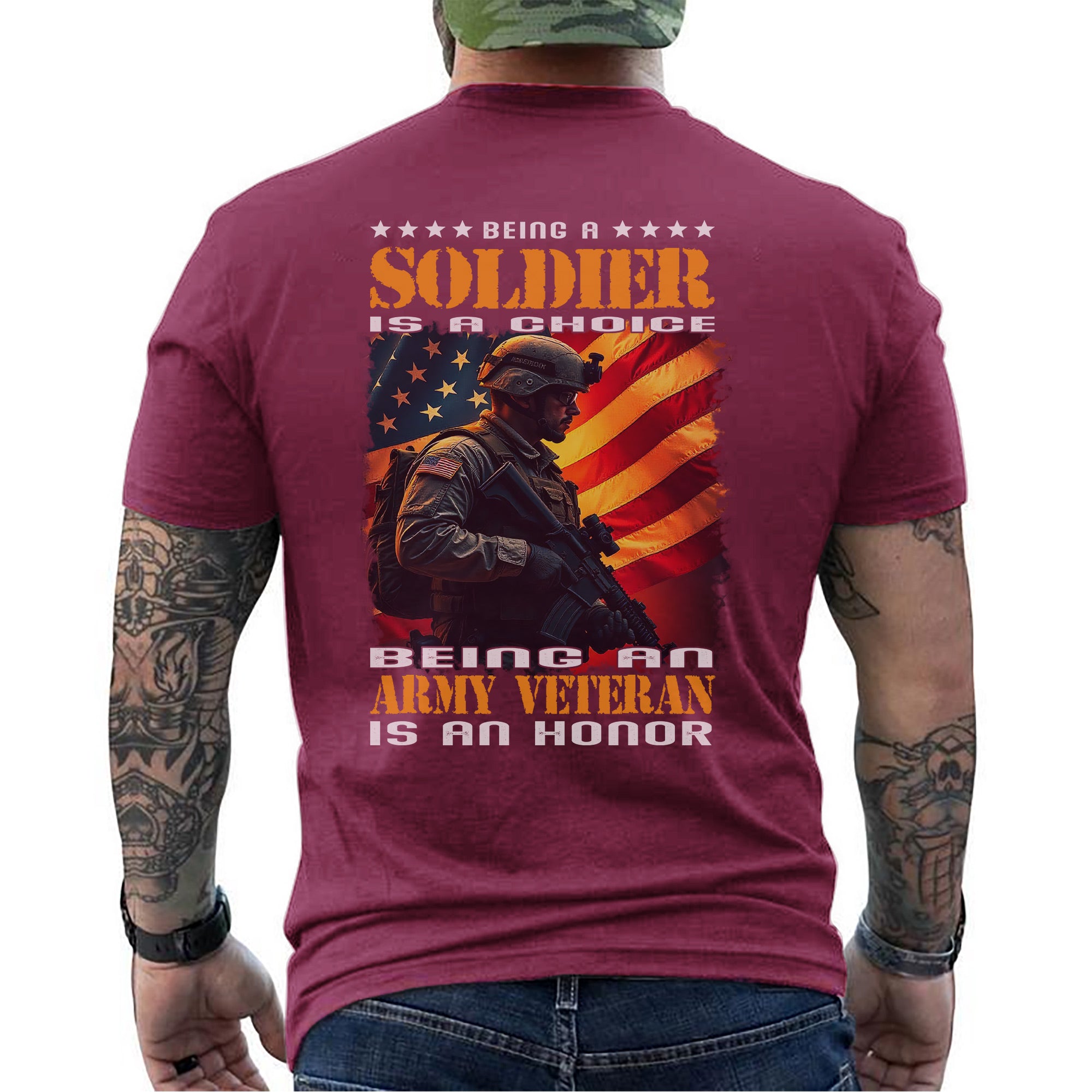 Being a Soldier Is a Choice Being an Army Veteran Is an Honor US Military Pride T-Shirt
