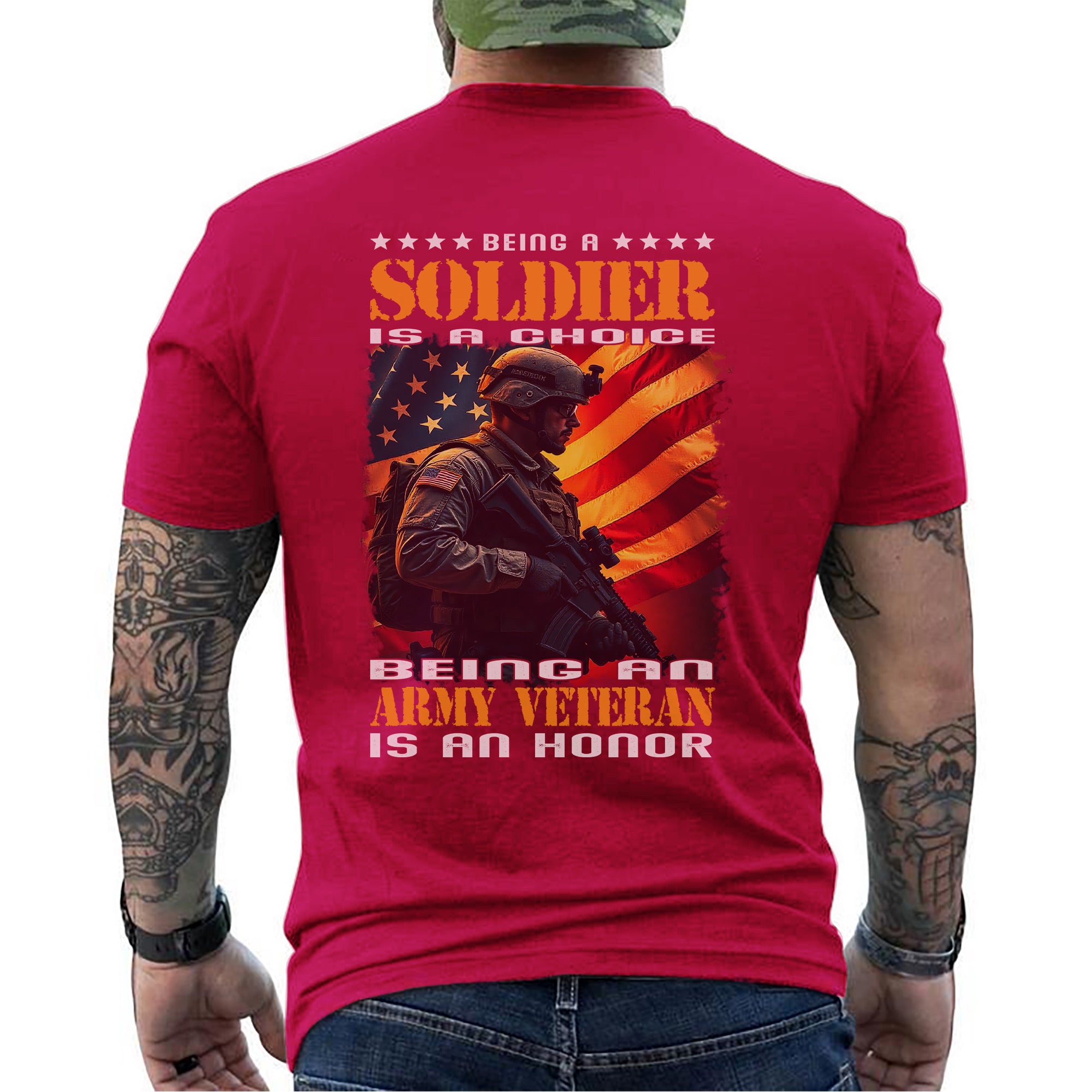 Being a Soldier Is a Choice Being an Army Veteran Is an Honor US Military Pride T-Shirt