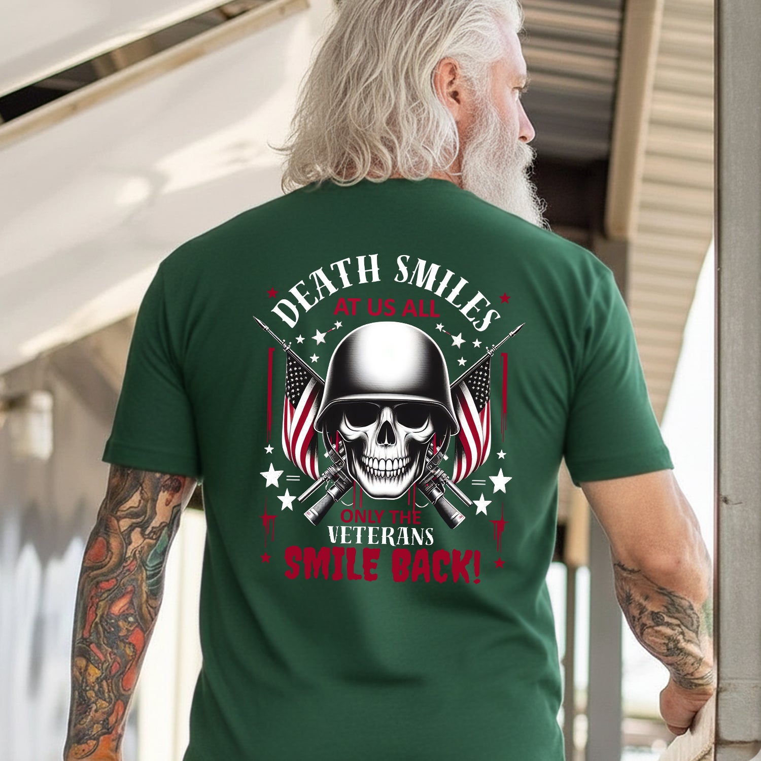 Death Smiles at Us All Only the Veteran T-Shirt