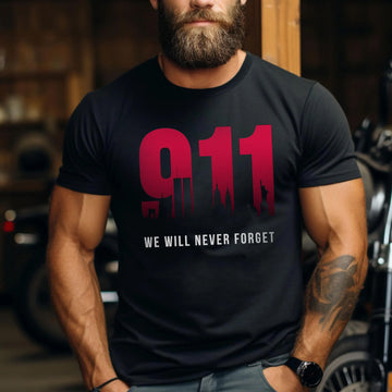 9/11 We Will Never Forget US Military Patriotic Remembrance Tribute T-Shirt