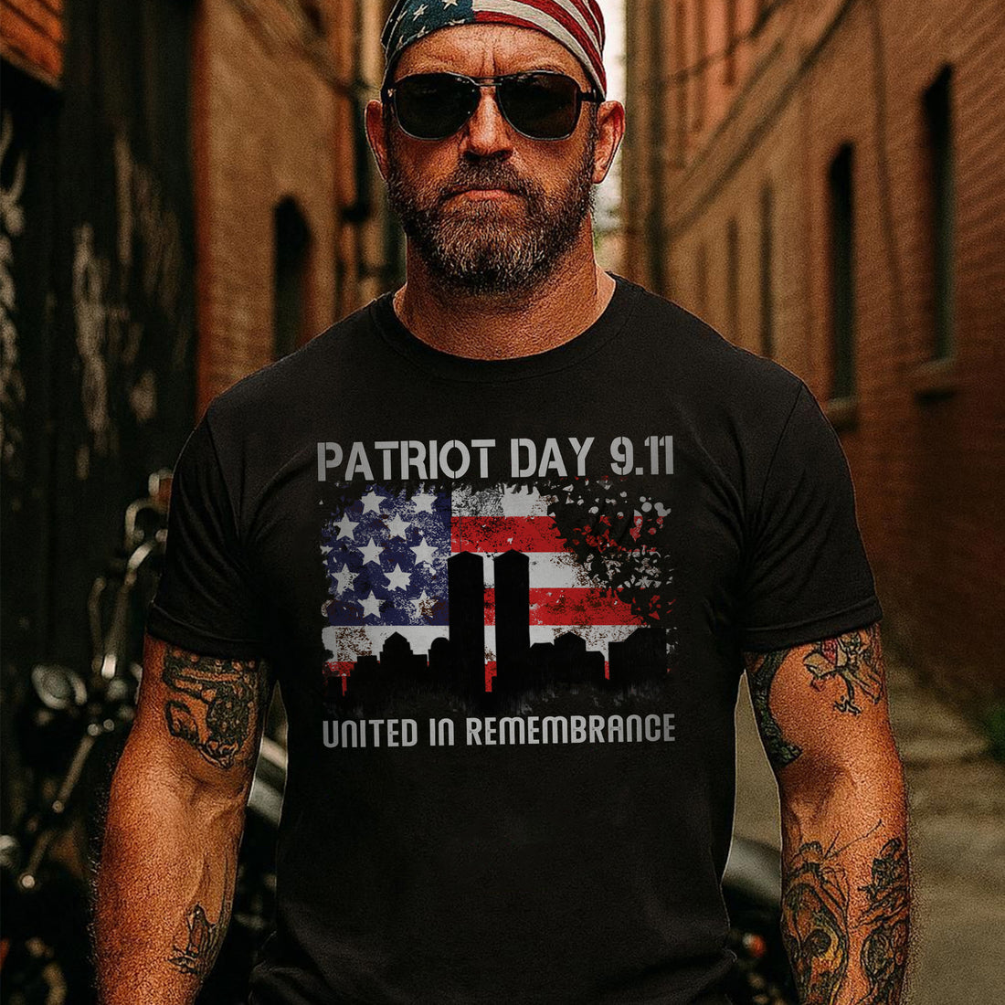 Patriot Day 9/11 United in Remembrance US Military Veteran Patriotic Honor Tribute T-Shirt