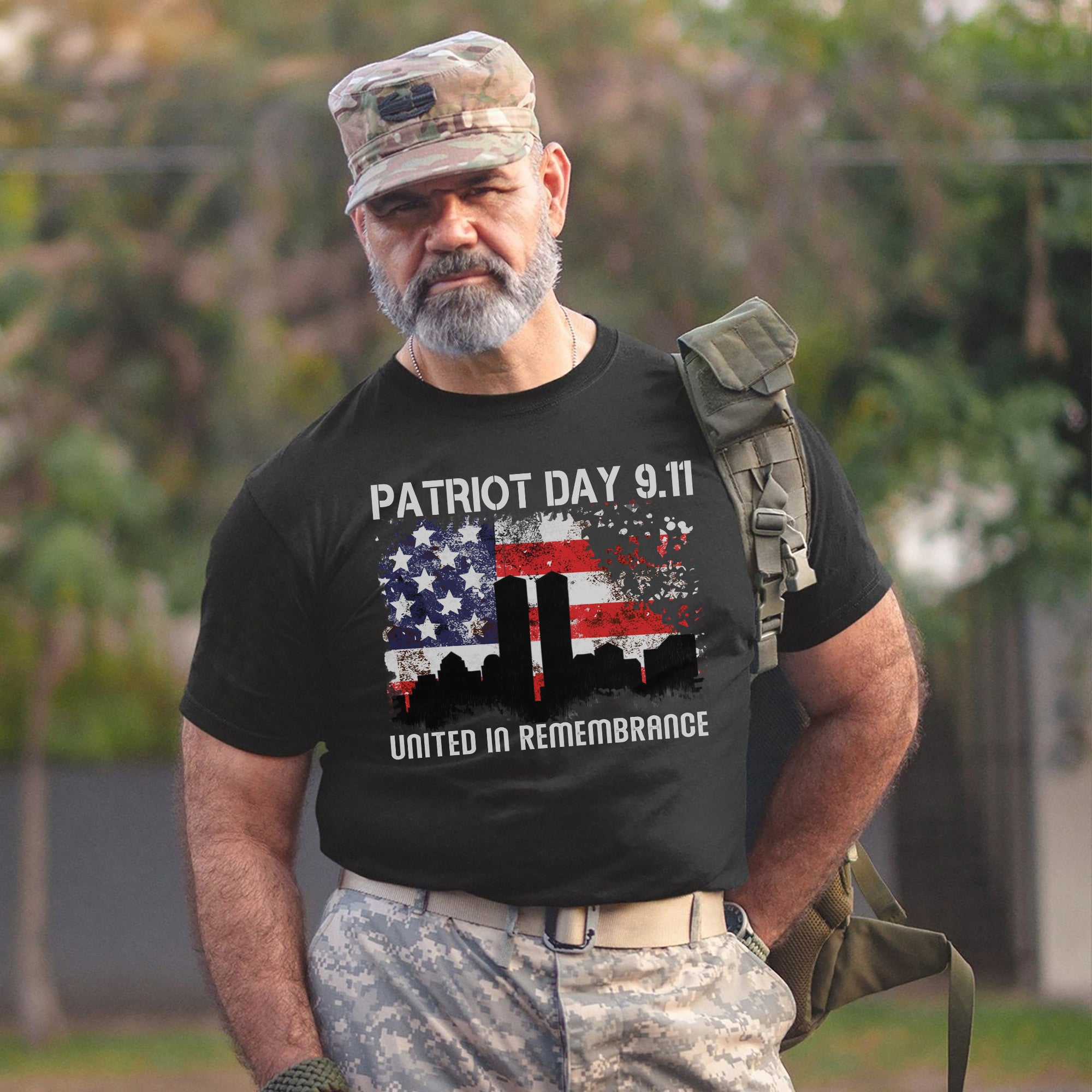 Patriot Day 9/11 United in Remembrance US Military Veteran Patriotic Honor Tribute T-Shirt
