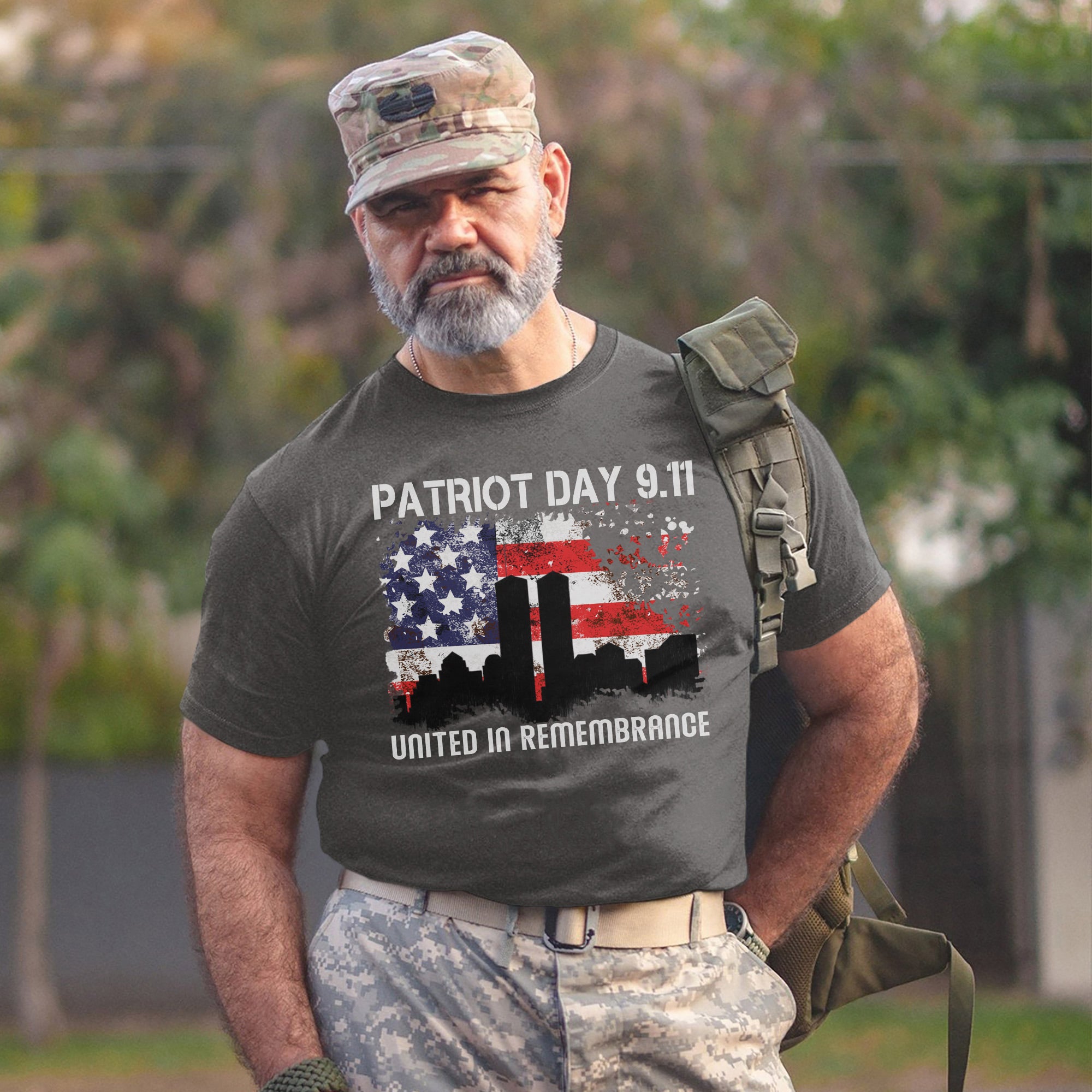 Patriot Day 9/11 United in Remembrance US Military Veteran Patriotic Honor Tribute T-Shirt