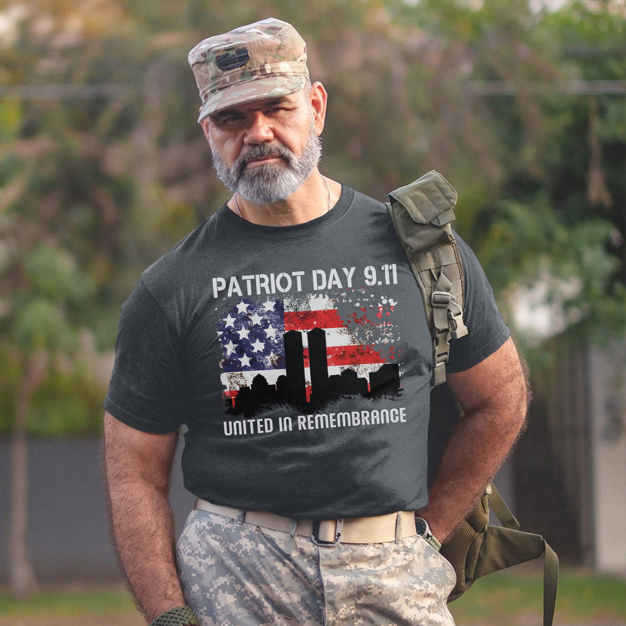 Patriot Day 9/11 United in Remembrance US Military Veteran Patriotic Honor Tribute T-Shirt